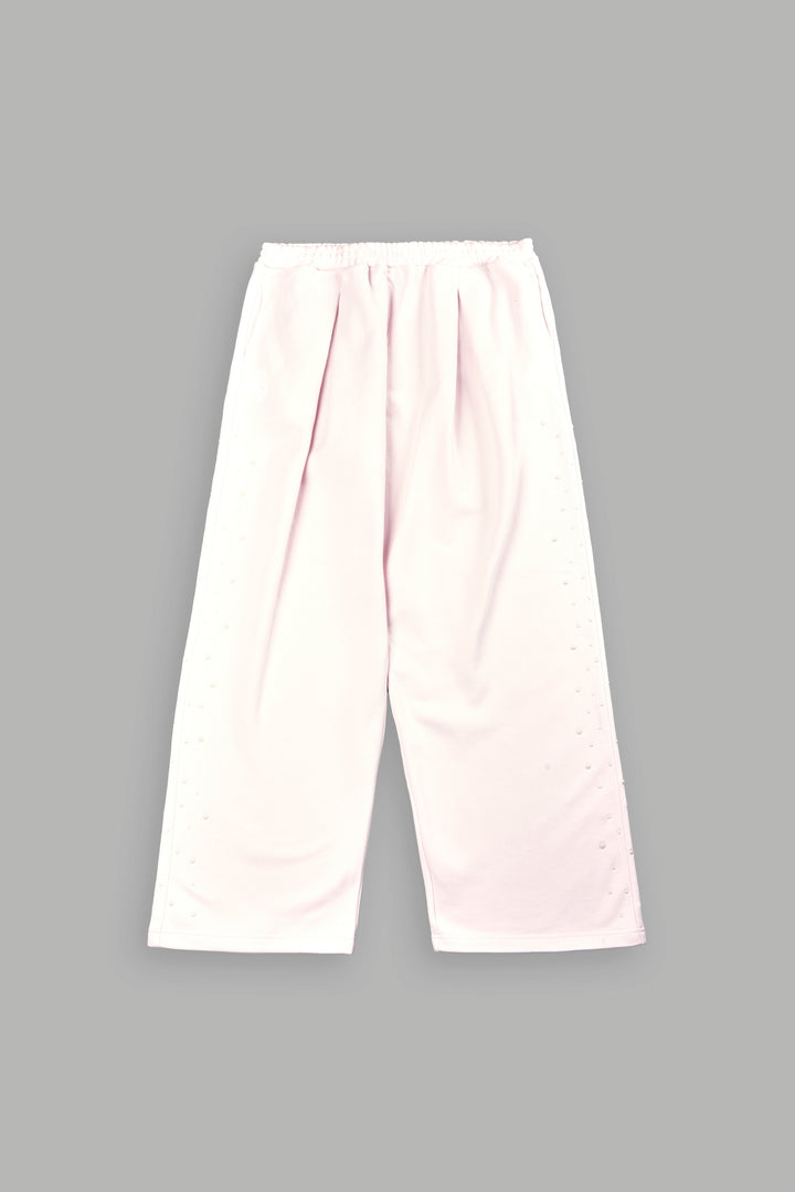 She Pearls Yara Pleated Sweat Pants In Blush Pink