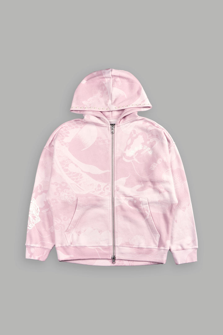 Darc Koi Anya Double Zip Hoodie in Serenity Pink