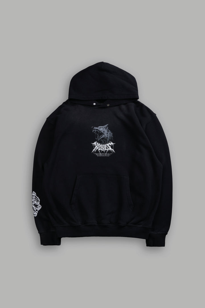 Fenrir Storm "Pierce" Hoodie in Black Drift Wash