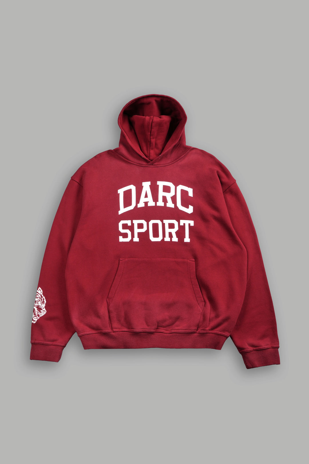 Darc Sport Is Forever Pierce Hoodie in Carmine Red Drift Wash