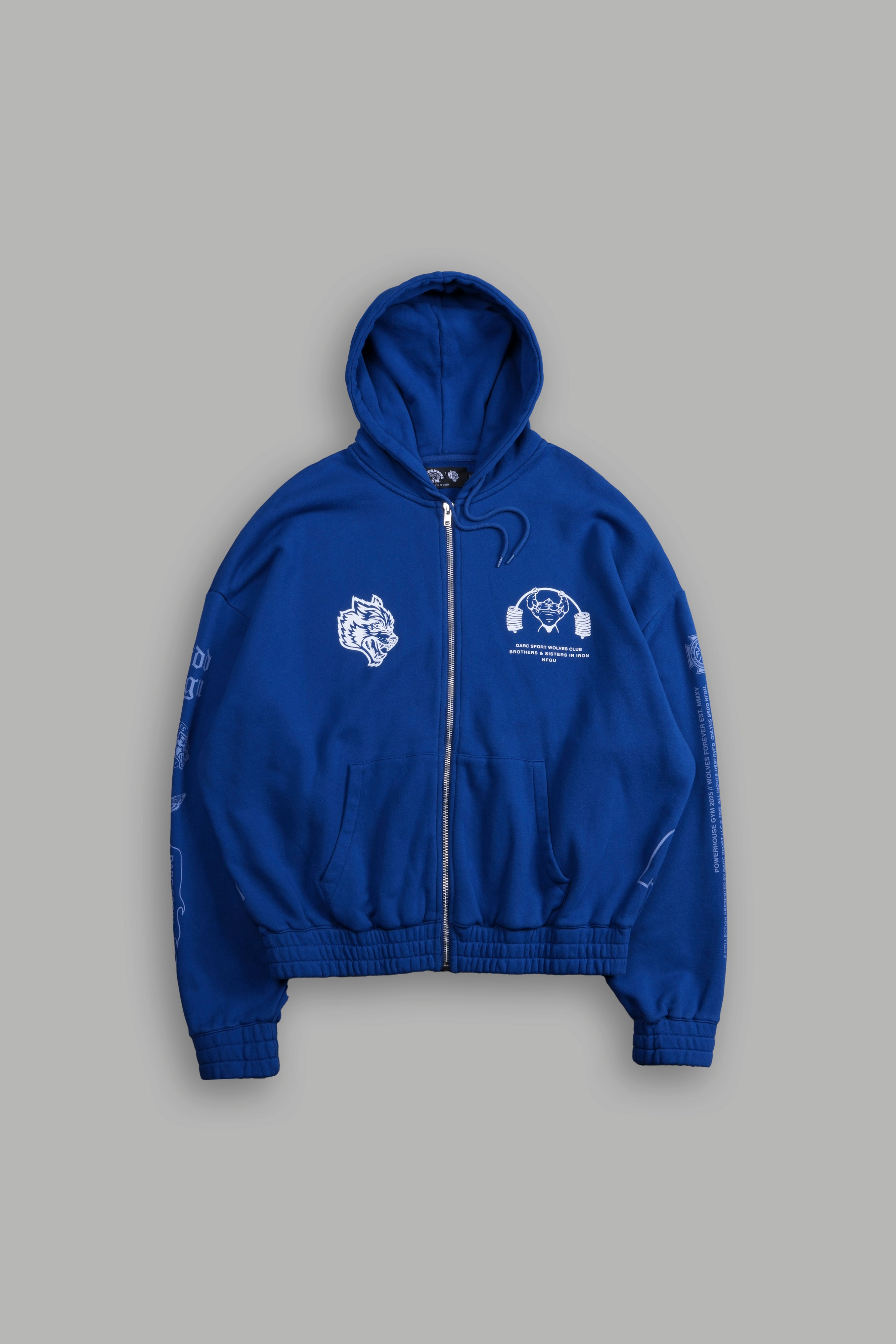 Powerhouse Forever "Chambers" Zip Hoodie in Darc Cobalt