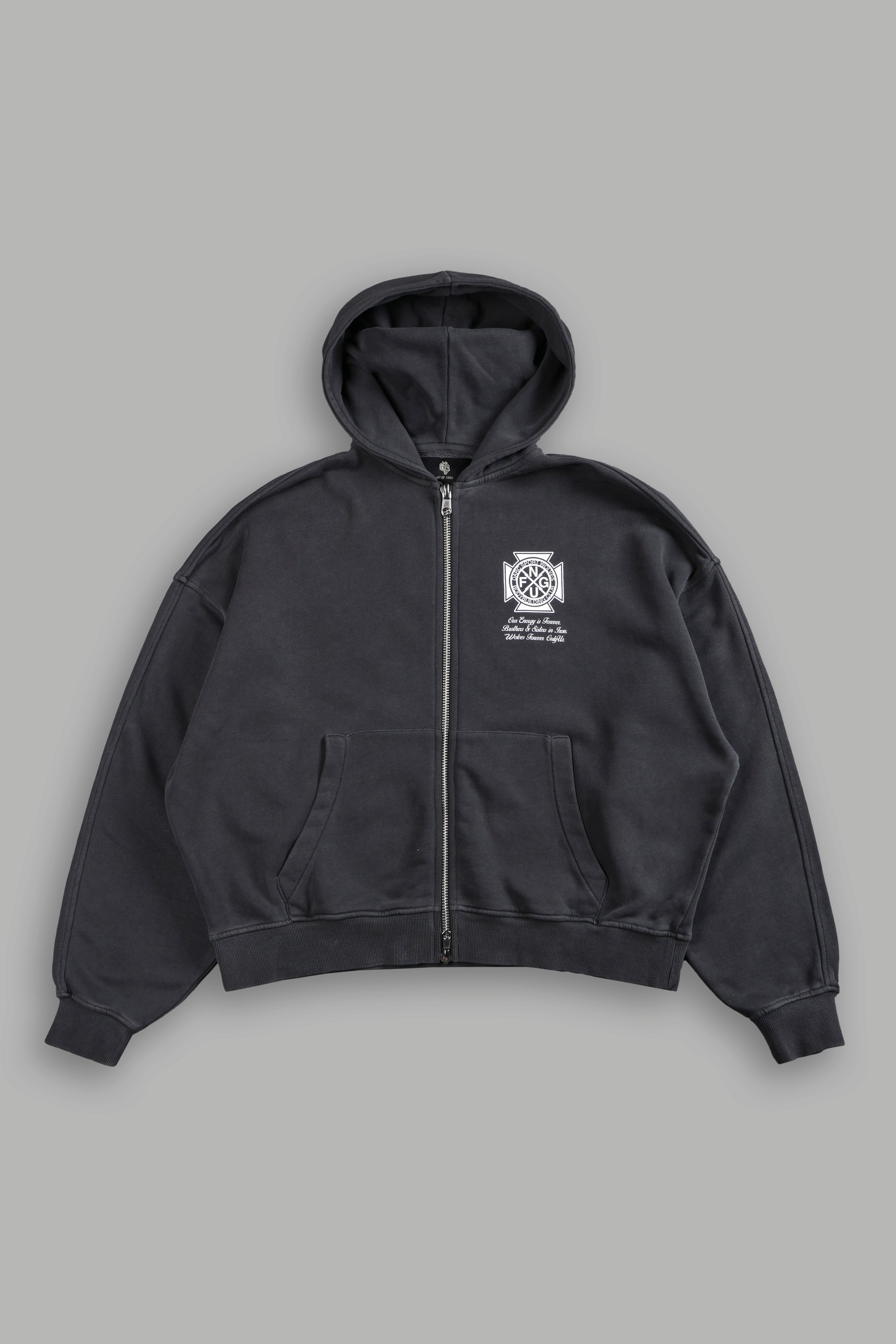 Our Lineage Darco Double Zip Hoodie in Wolf Gray
