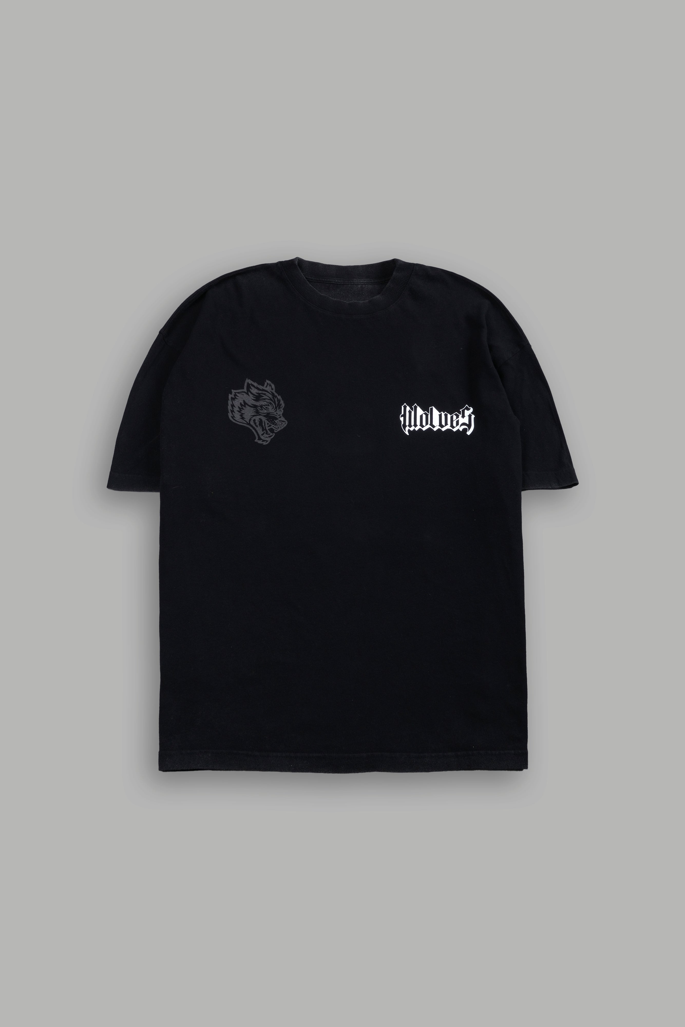 Wlvs Fire Premium Oversized Tee in Black
