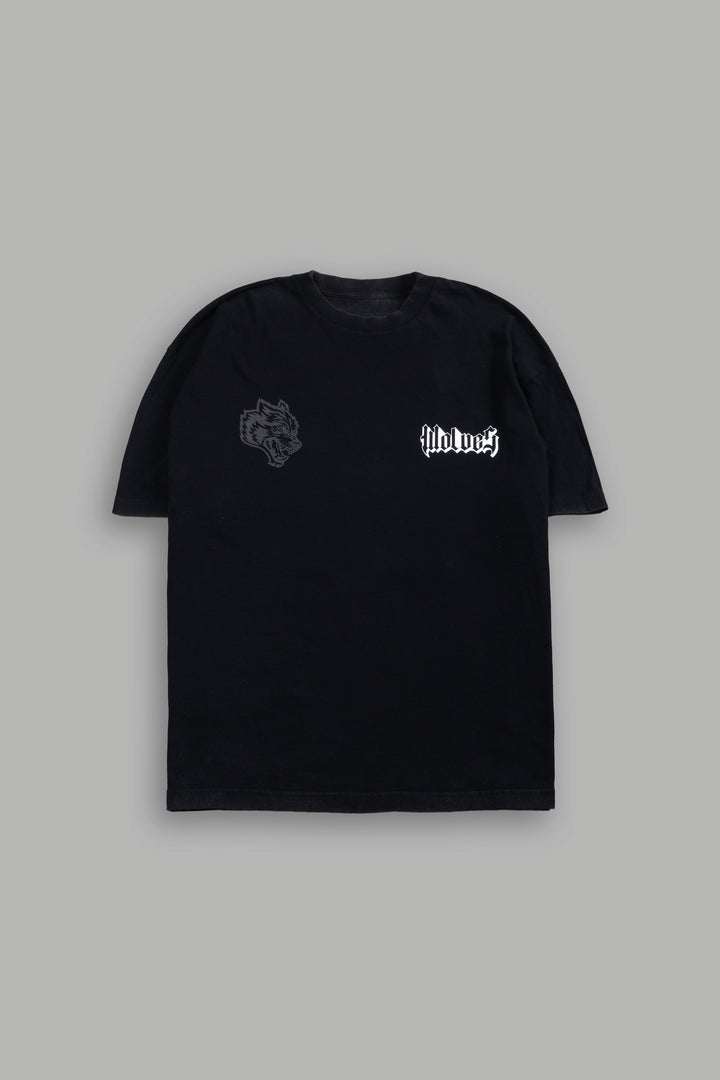 Wlvs Fire Premium Oversized Tee in Black