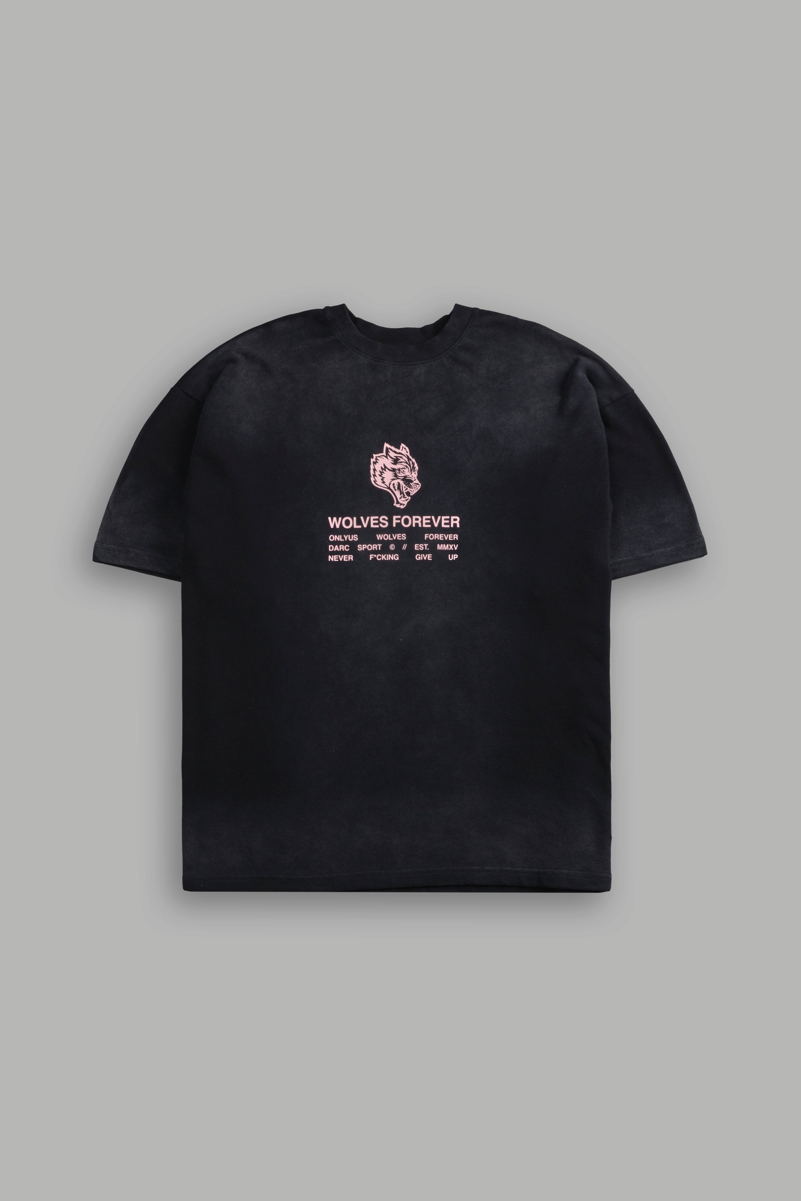 Wolves Have Your Back "Premium" Oversized Tee in Black Halo Wash