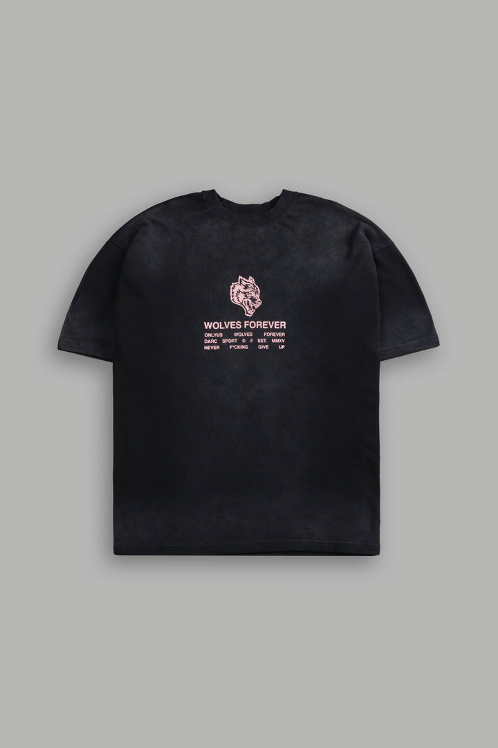 Wolves Have Your Back "Premium" Oversized Tee in Black Halo Wash