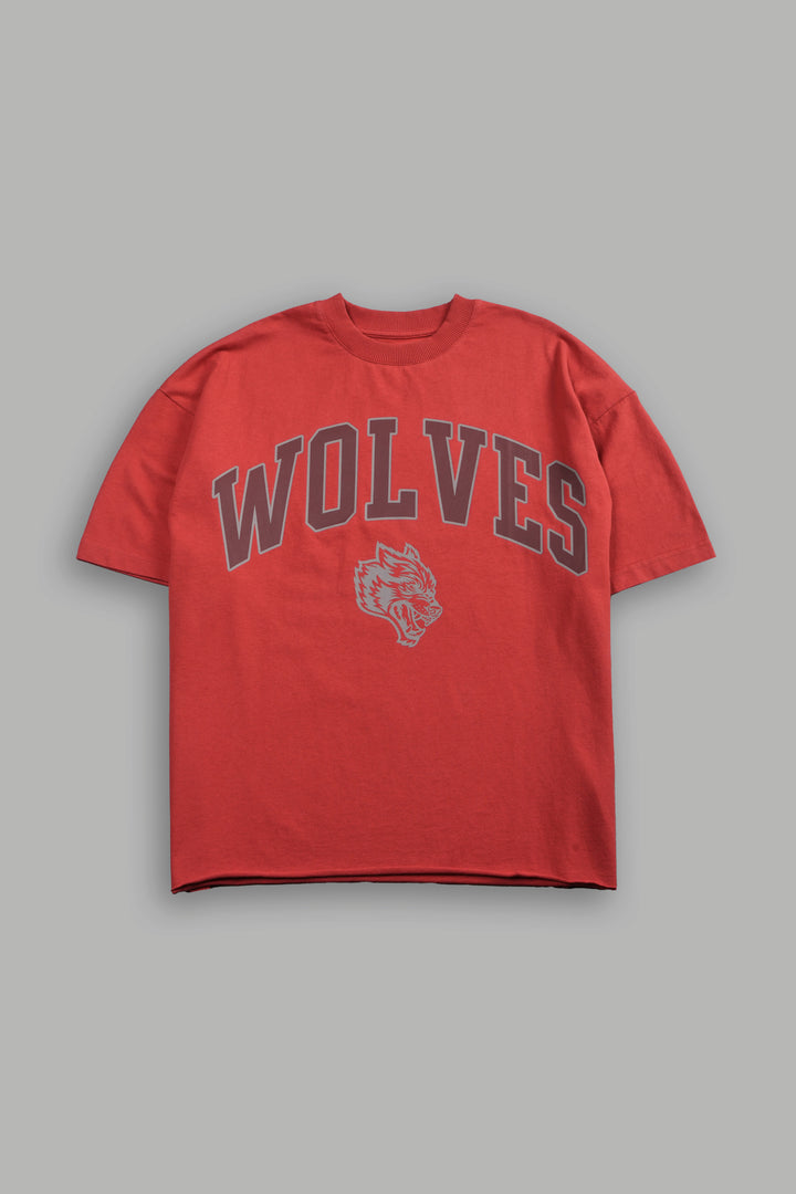 Loyalty Frvr Grunge Mid Length Raw Hem Tee in Roman Red