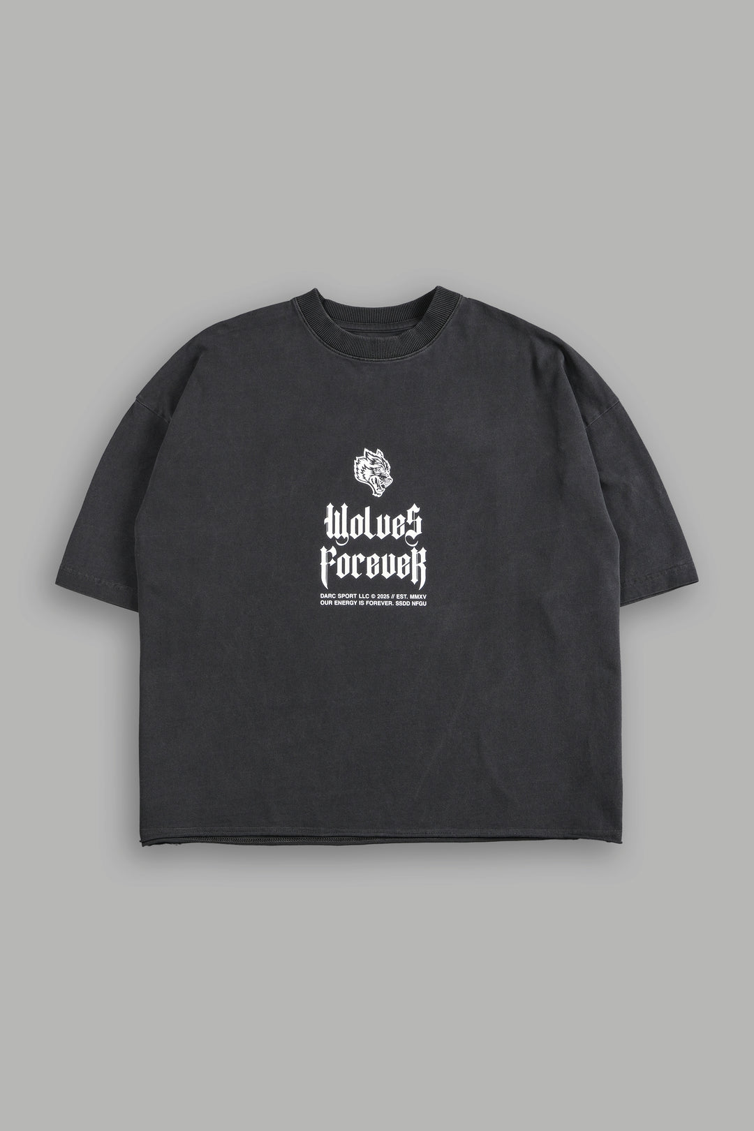 You'll Know Grunge Raw Hem "Box Cut" Tee in Wolf Gray