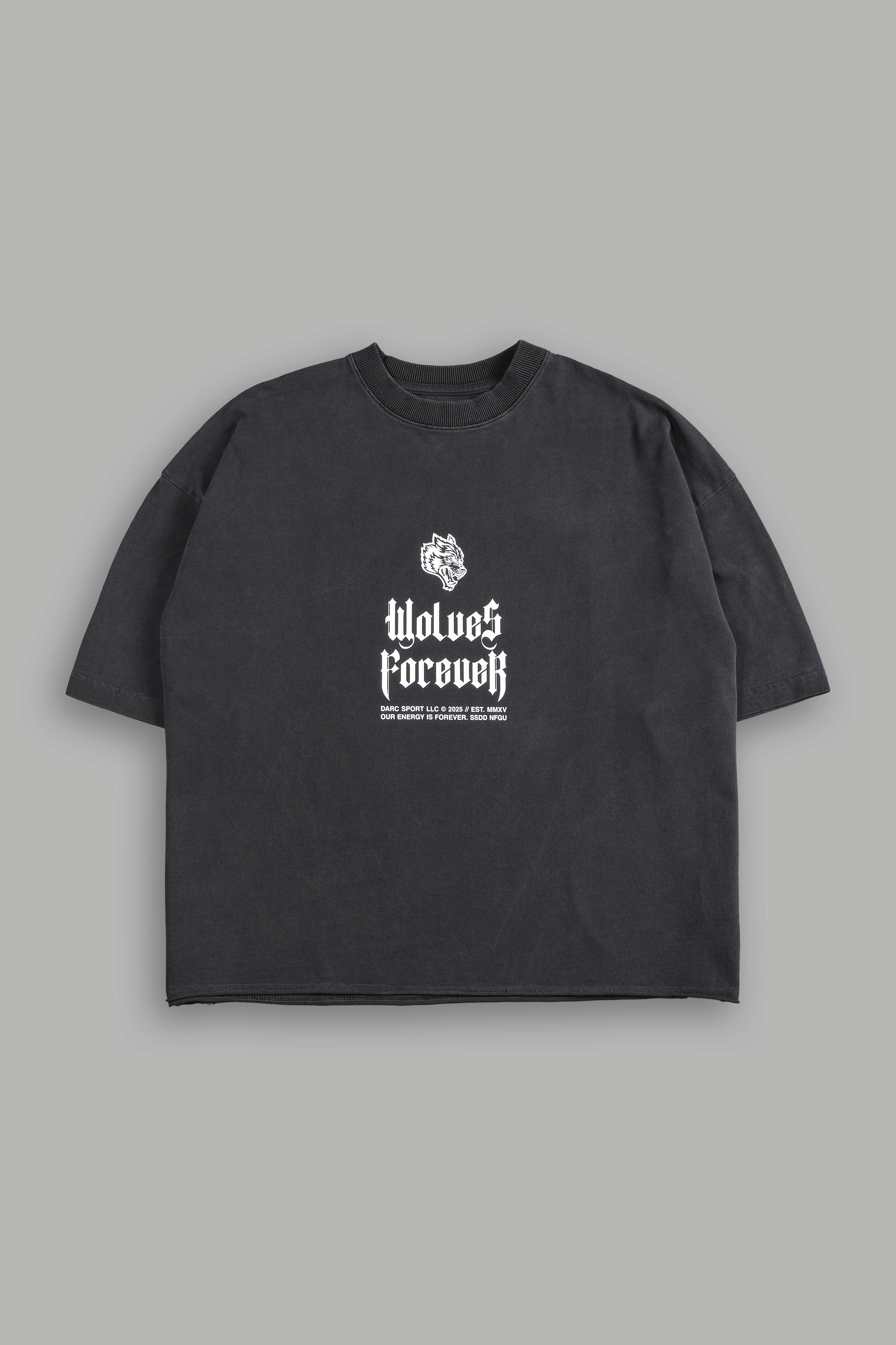 You'll Know Grunge Raw Hem "Box Cut" Tee in Wolf Gray