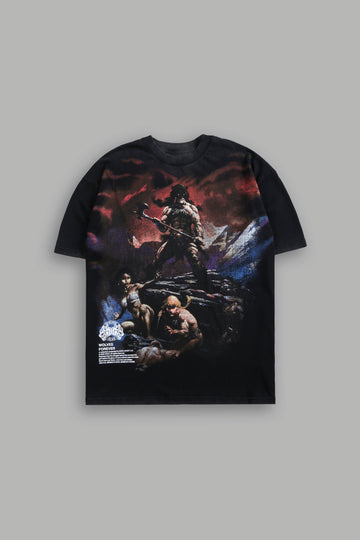 Victory Or Valhalla "Premium" Oversized Tee in Black