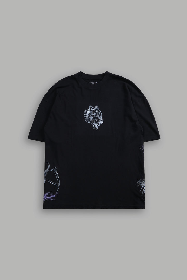 Hell's Gate "Side By Side" Series Oversized Tee in Black