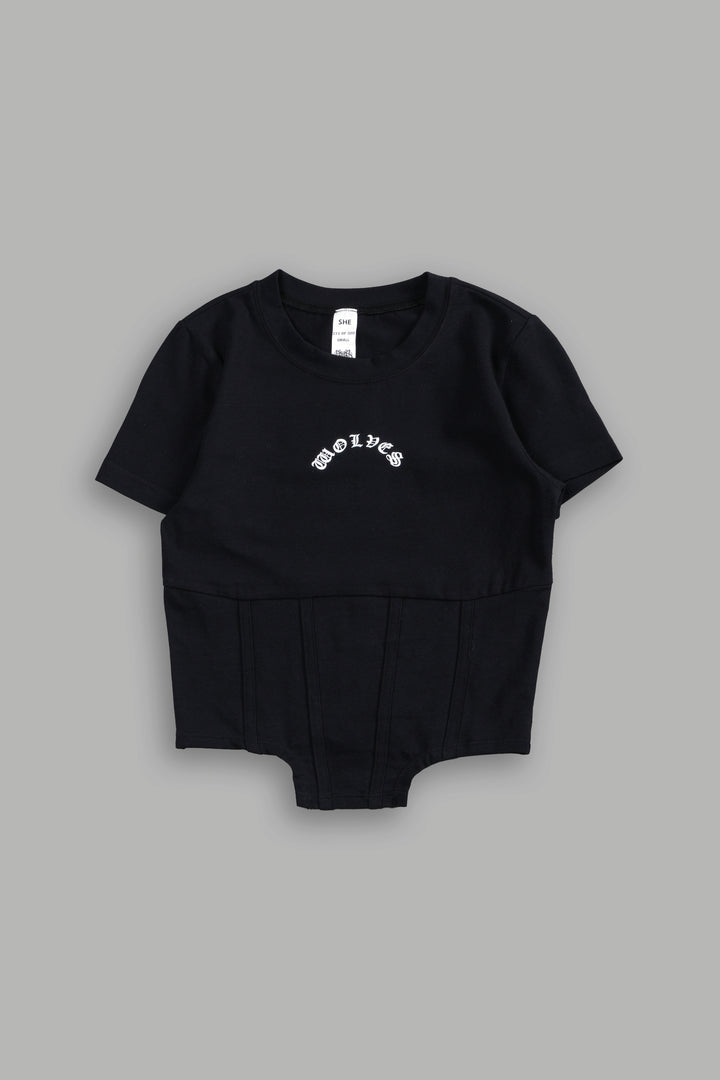 Chopper Wolf Salem Corset Tee in Black