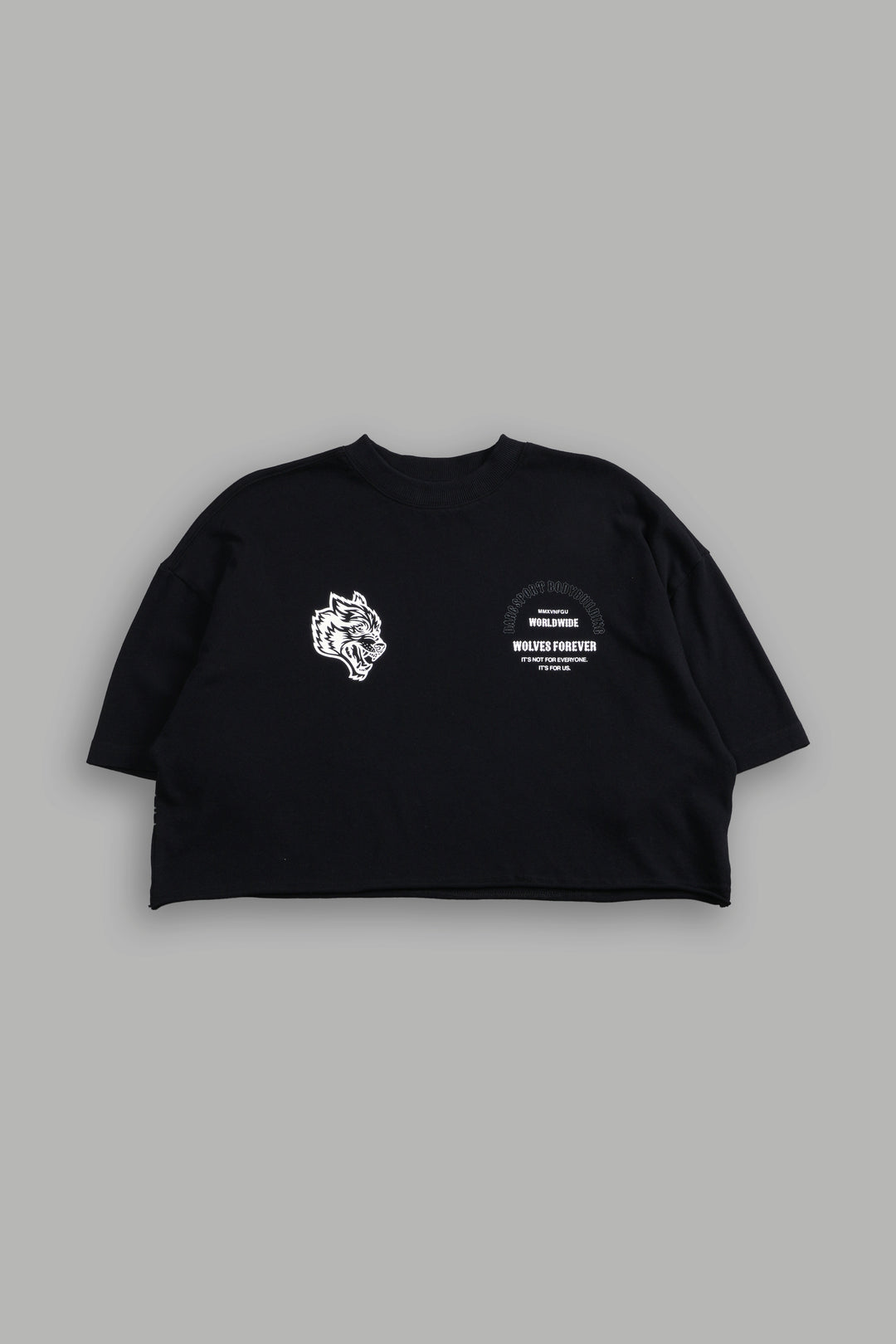 Iron Wolves "Premium" Oversized (Cropped) Tee in Black