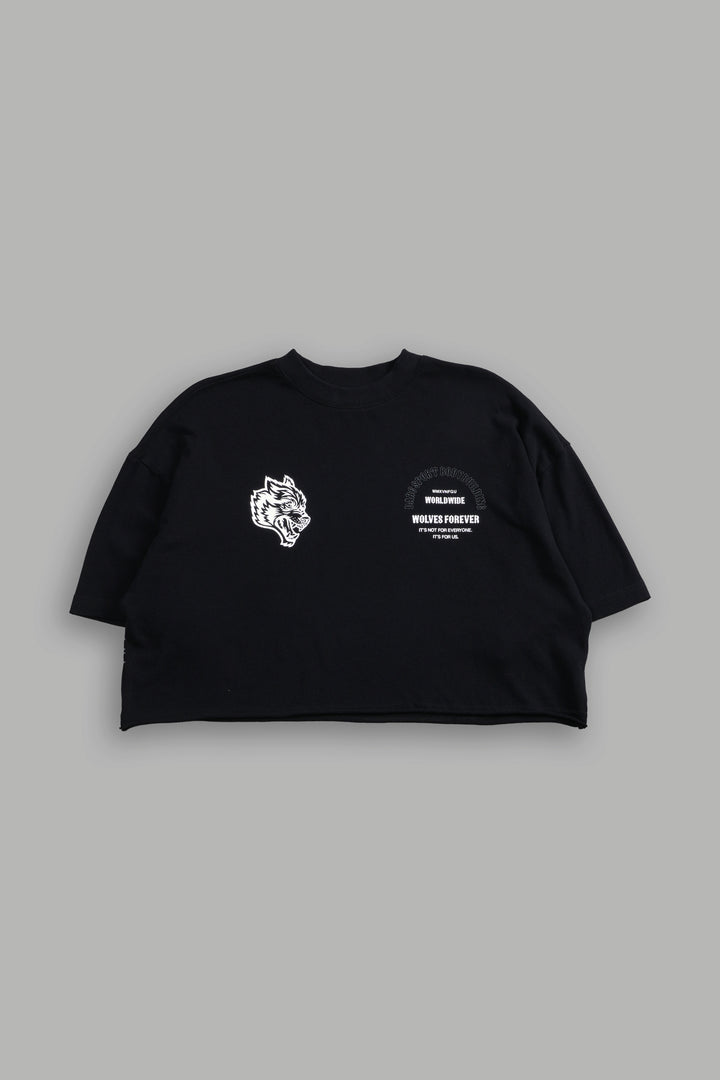 Iron Wolves "Premium" Oversized (Cropped) Tee in Black