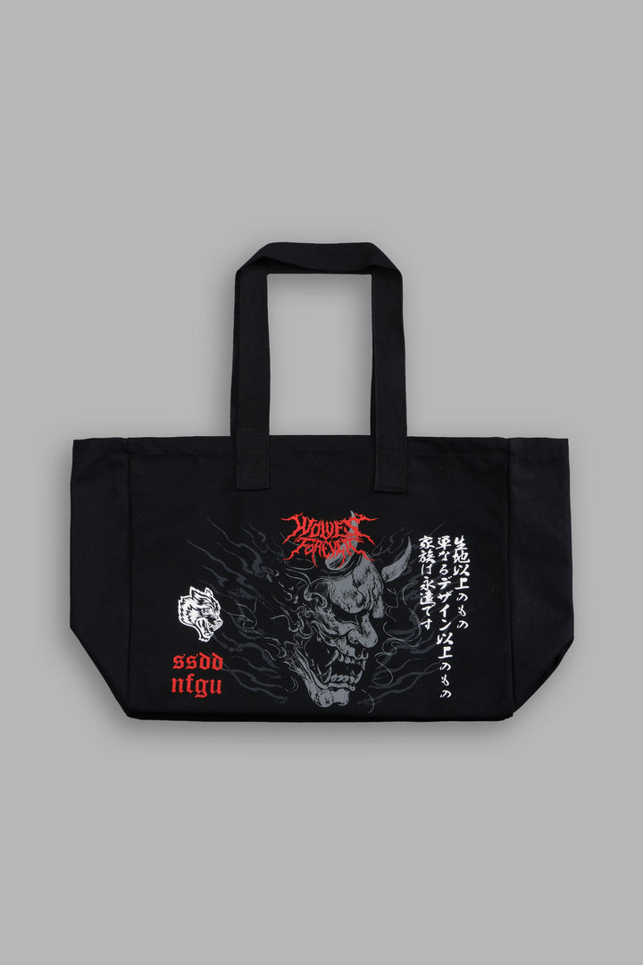 Hannya Inferno Canvas Tote in Black
