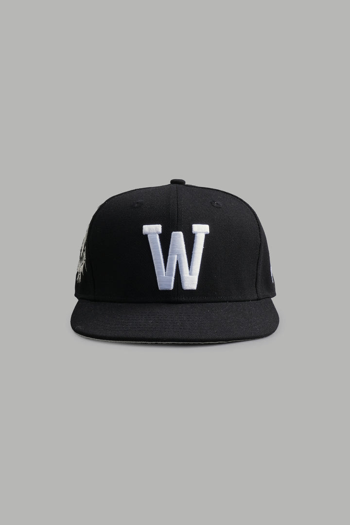 All Seeing W Fitted Hat in Black