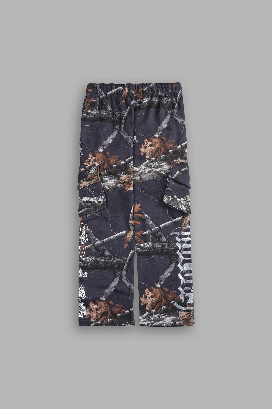 Wolves Represent Bigelow Cargo Sweat Pants in Storm Blue Woodland Camo