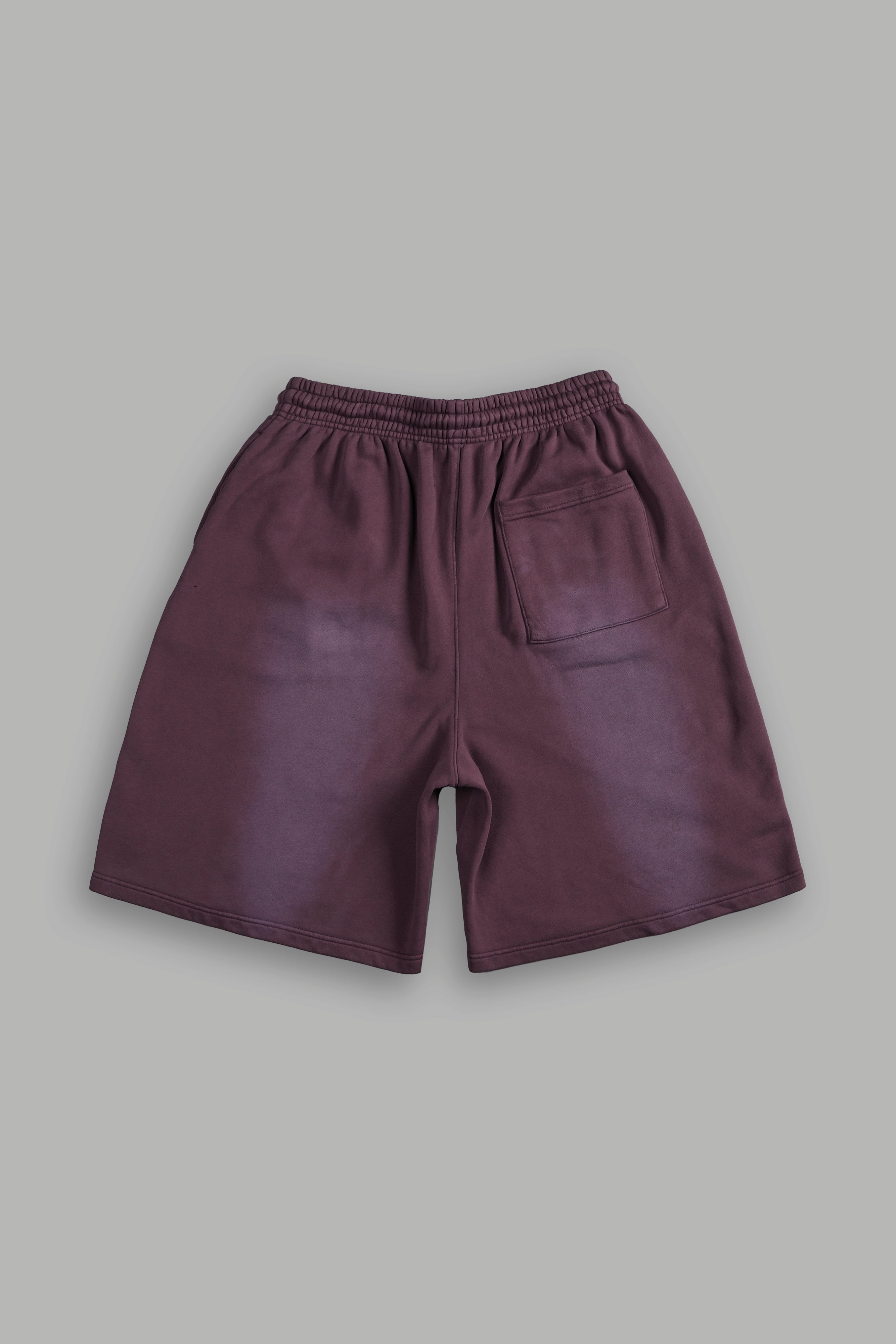 Dual Oversized Osiris Sweat Shorts in Darc Purple Sun Fade