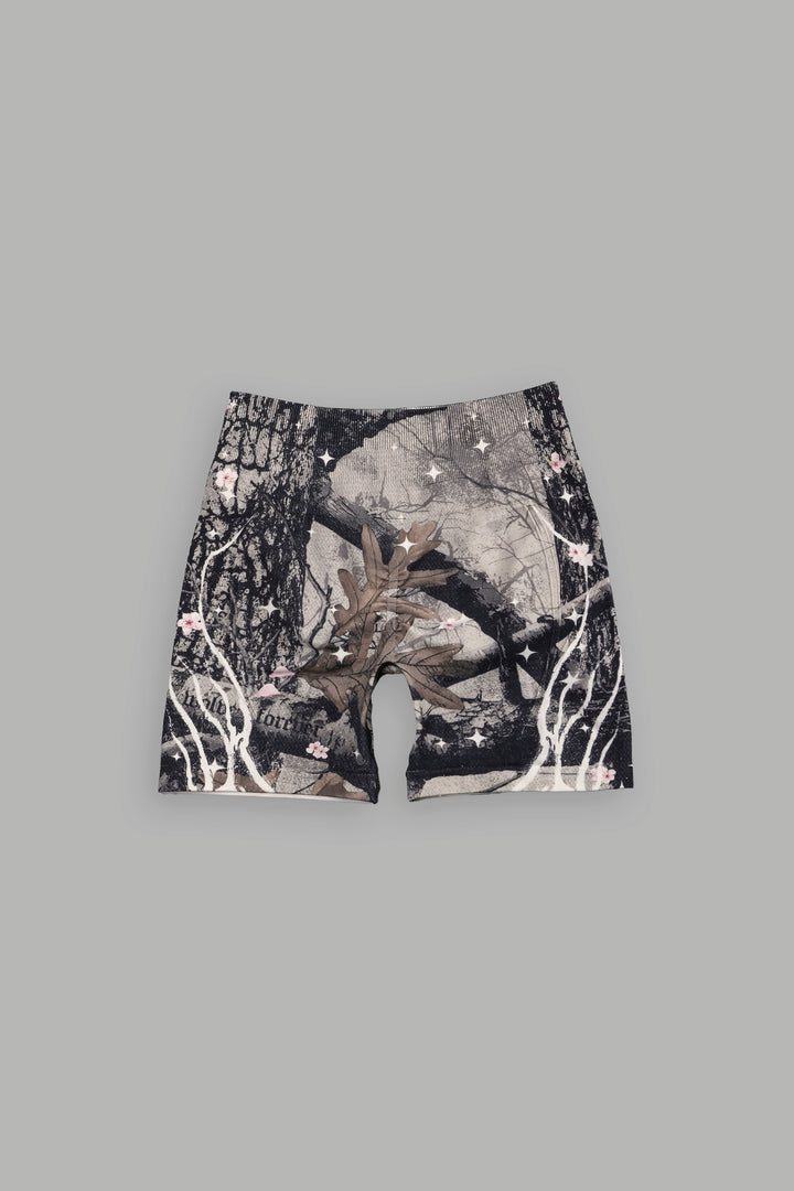 Warrior's Fire Everson Seamless "Huxley" Shorts in Starry Blossom Woodland Camo