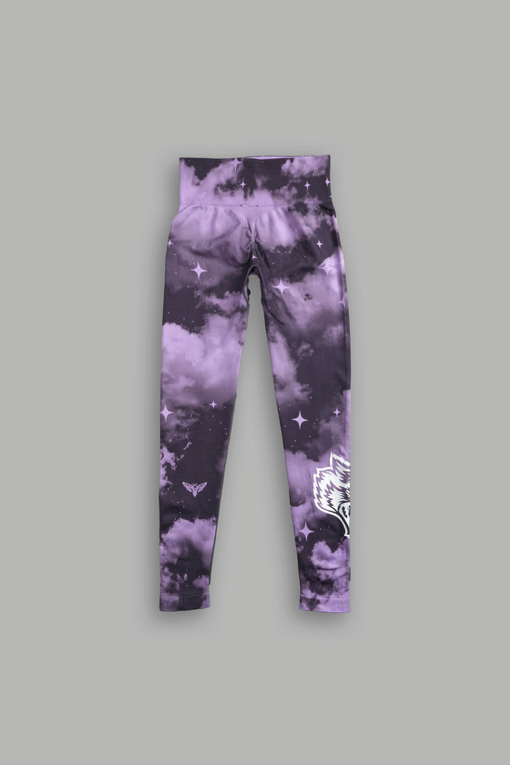 Wolves Gym V2 "Everson Seamless" Scrunch Leggings in Purple Desert Night Sky