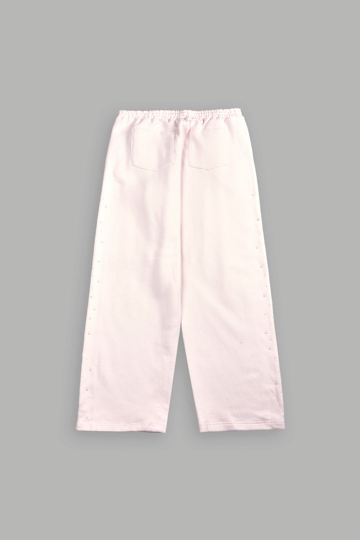 She Pearls Yara Pleated Sweat Pants In Blush Pink
