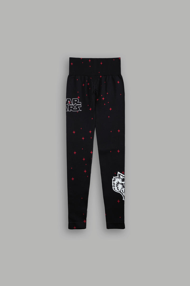 The Power "Everson Seamless" Scrunch Leggings in Black/Red Starry Night