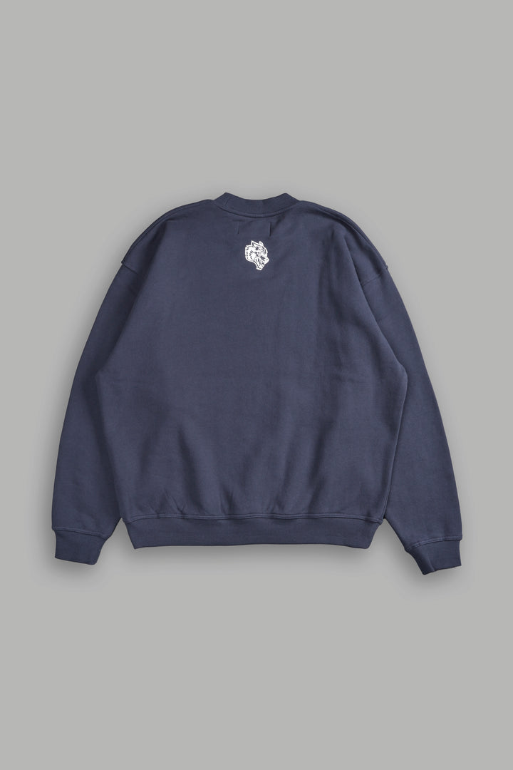 Wolves Pyramid London Crewneck in Midnight Blue