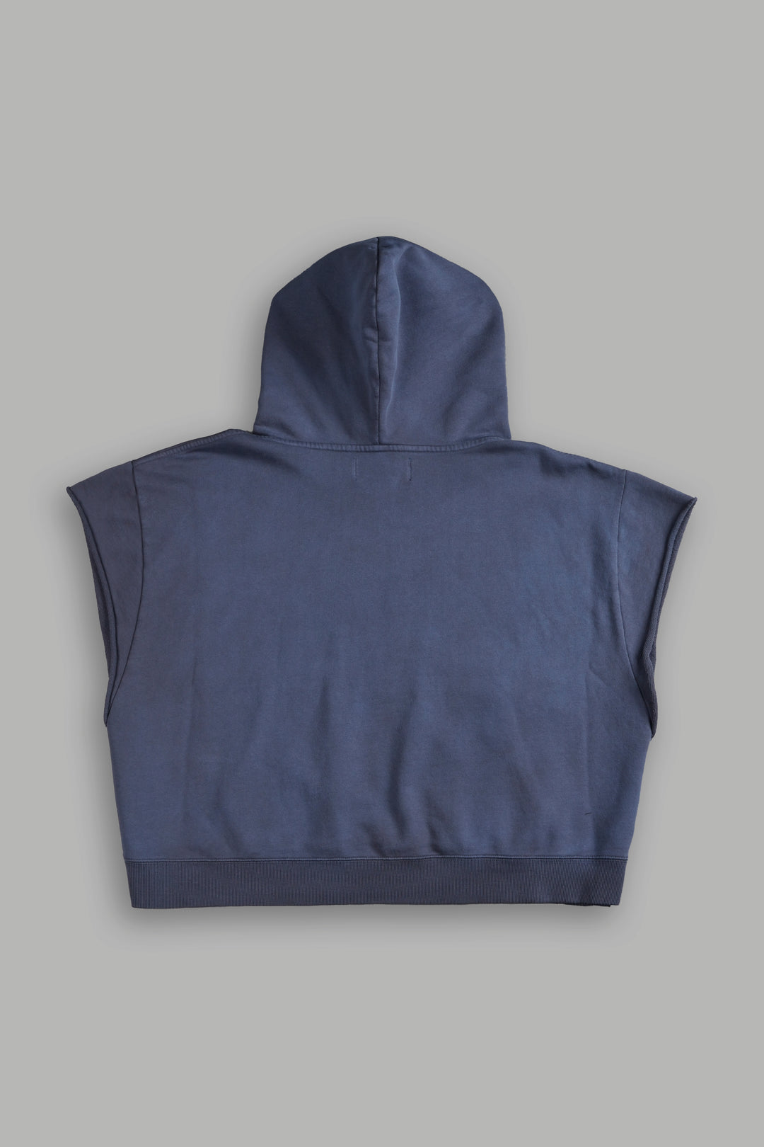 Forged From Iron Grunge Gage Cap Sleeve Hoodie in Midnight Blue Horizon Sun Fade
