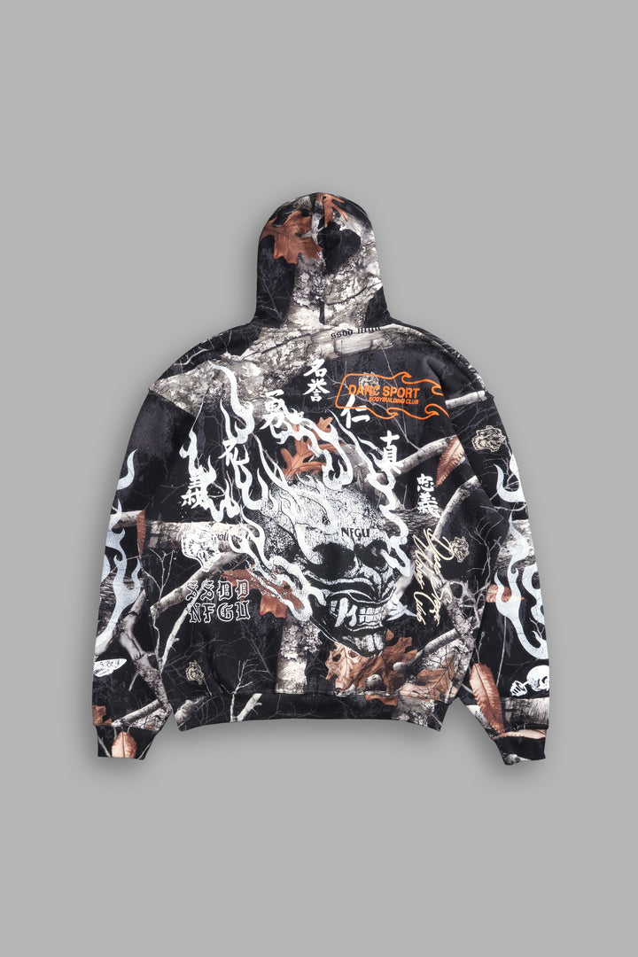 NFGU Mempo Flames "Pierce" Hoodie in Darc Woodland Camo