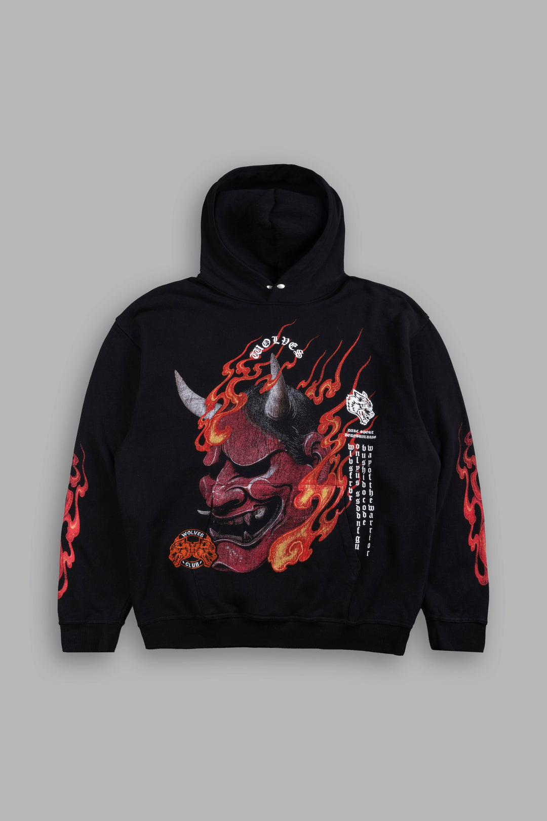 Wolves Club Oni Inferno Pierce Hoodie in Black