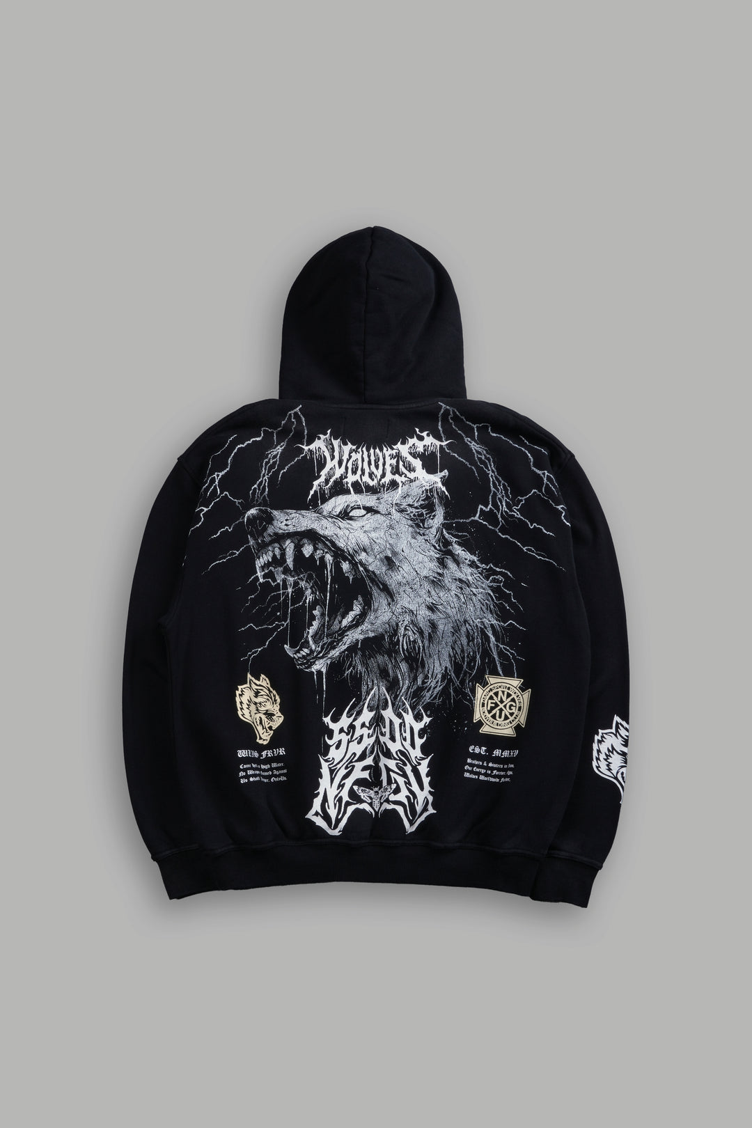 Fenrir Storm "Pierce" Hoodie in Black Drift Wash