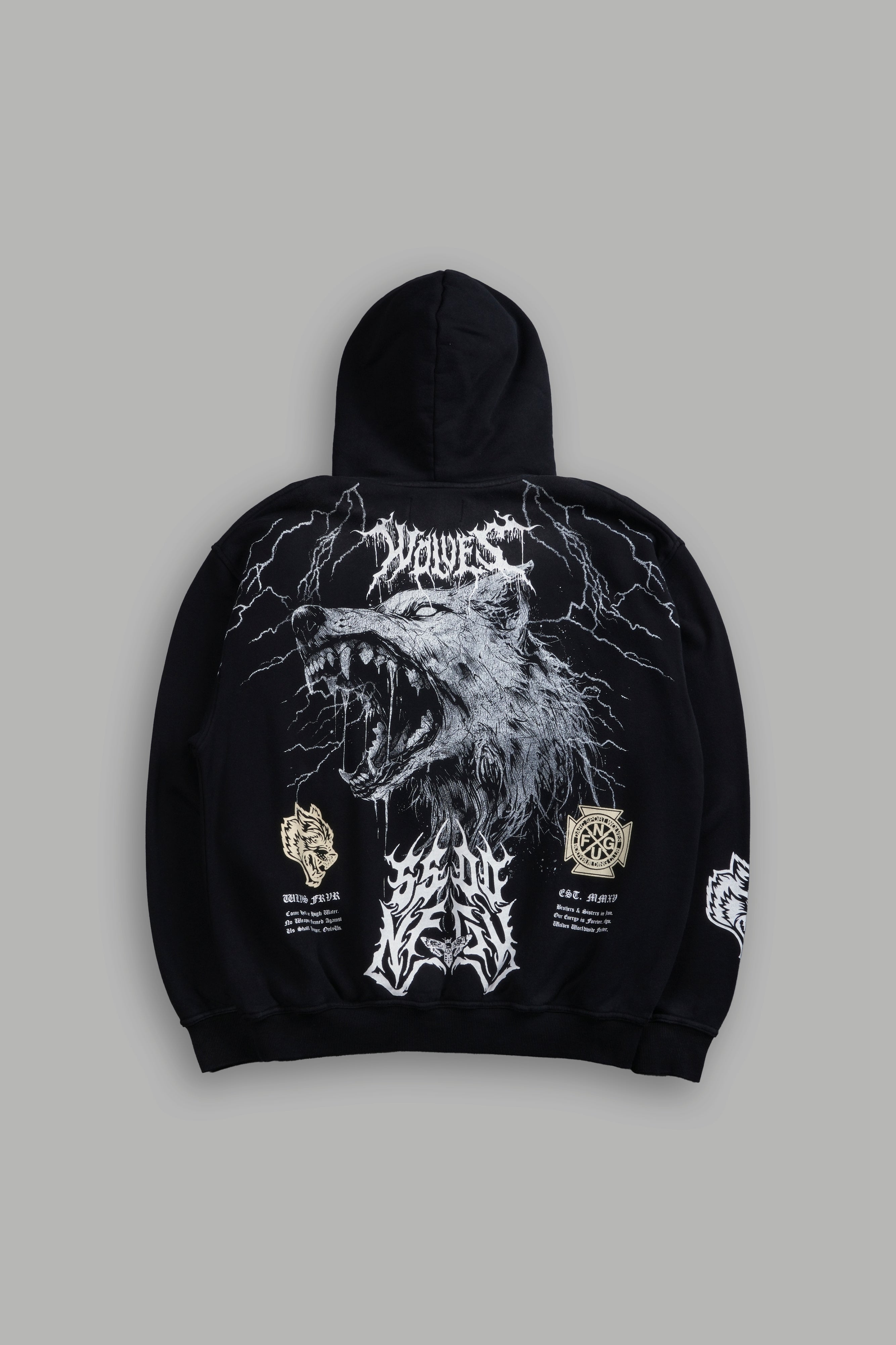 Fenrir Storm "Pierce" Hoodie in Black Drift Wash