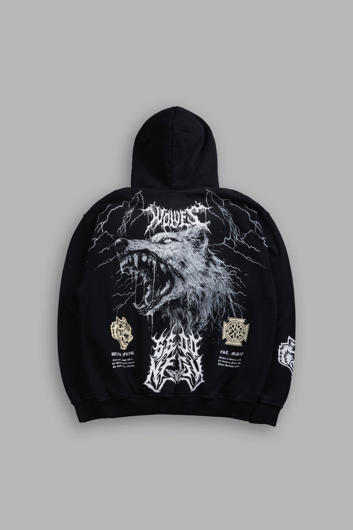 Fenrir Storm "Pierce" Hoodie in Black Drift Wash