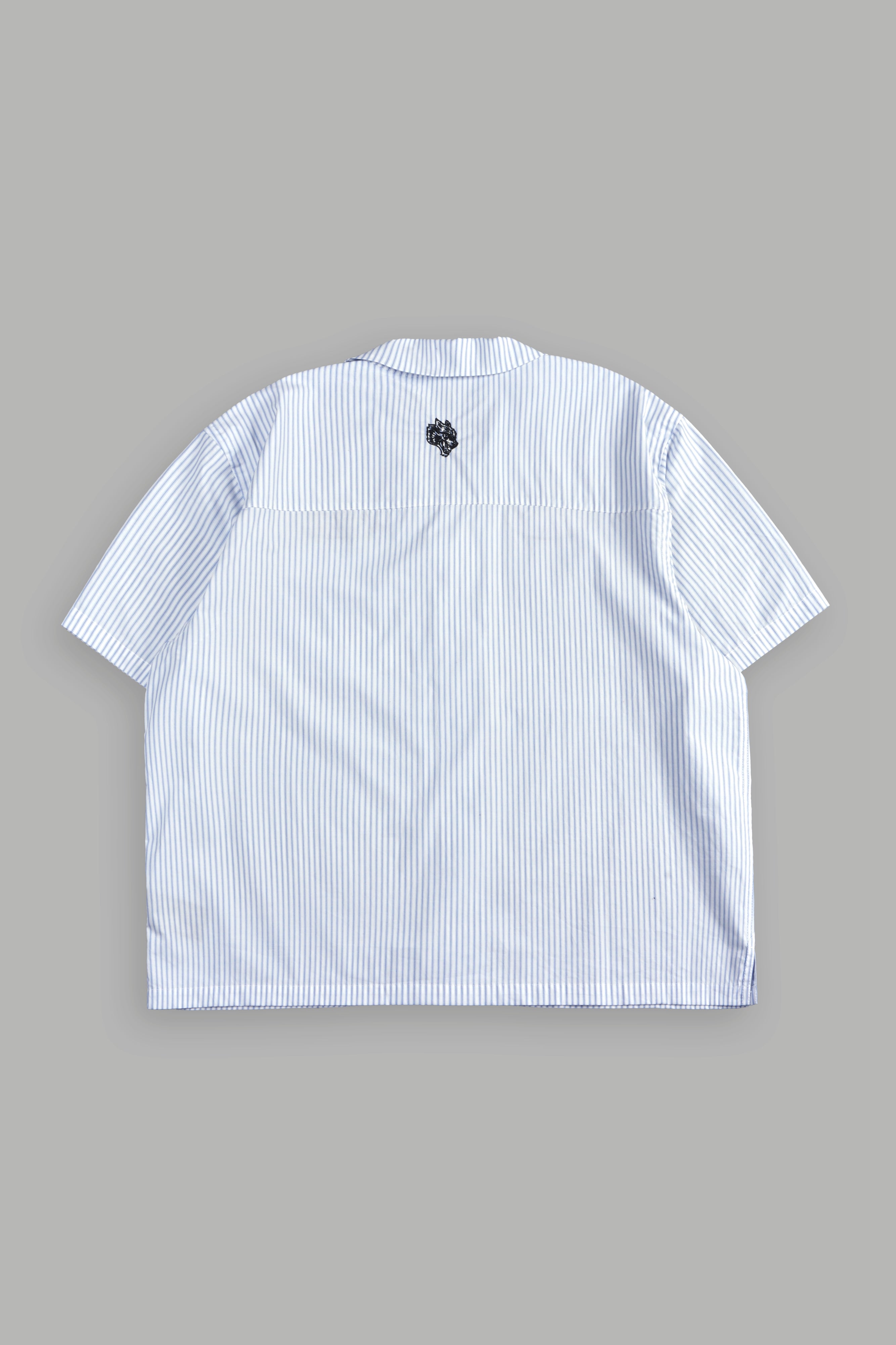 Ride With Us Dalton Mid Length Button Up in White/Blue