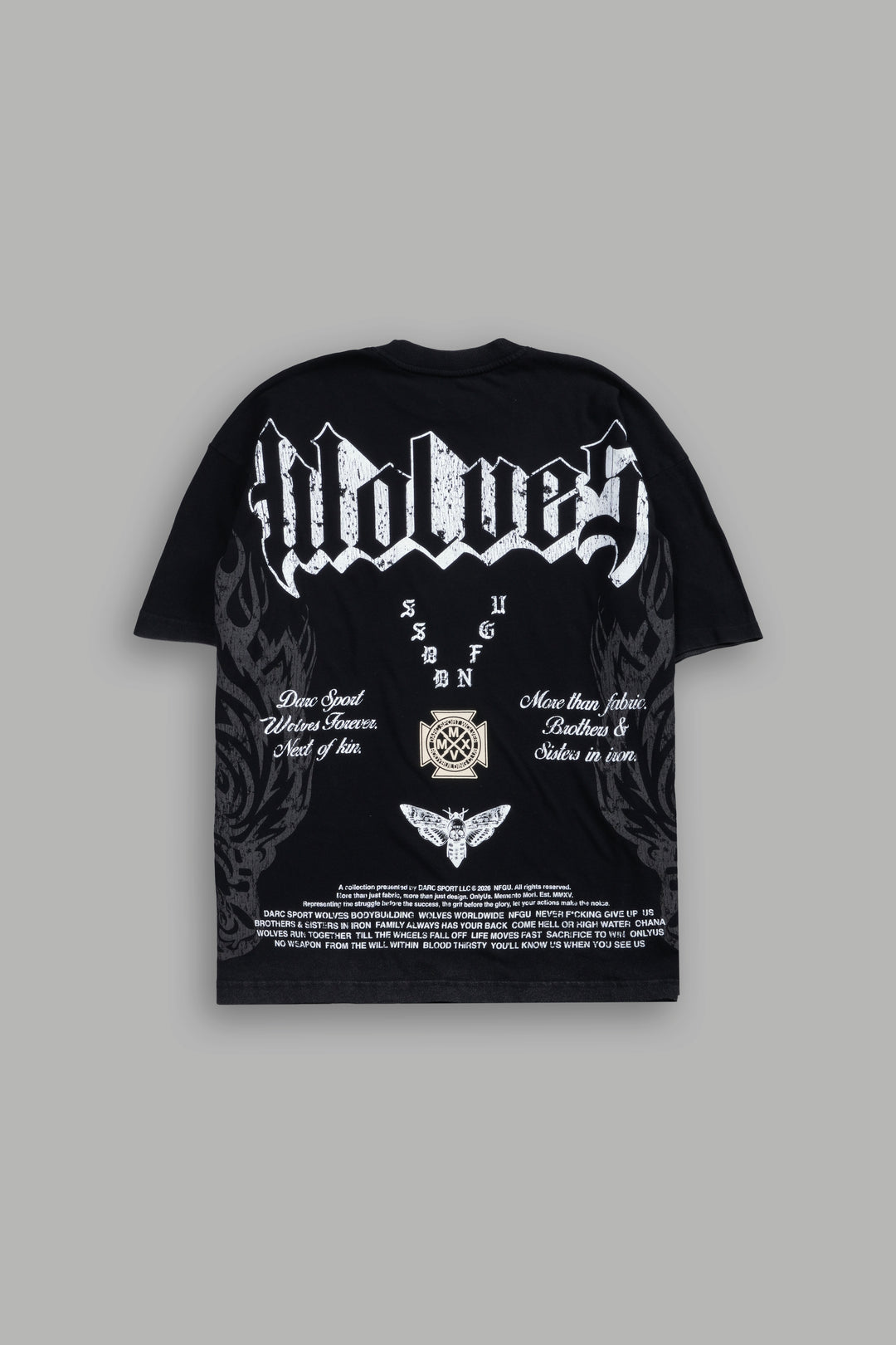 Wlvs Fire Premium Oversized Tee in Black