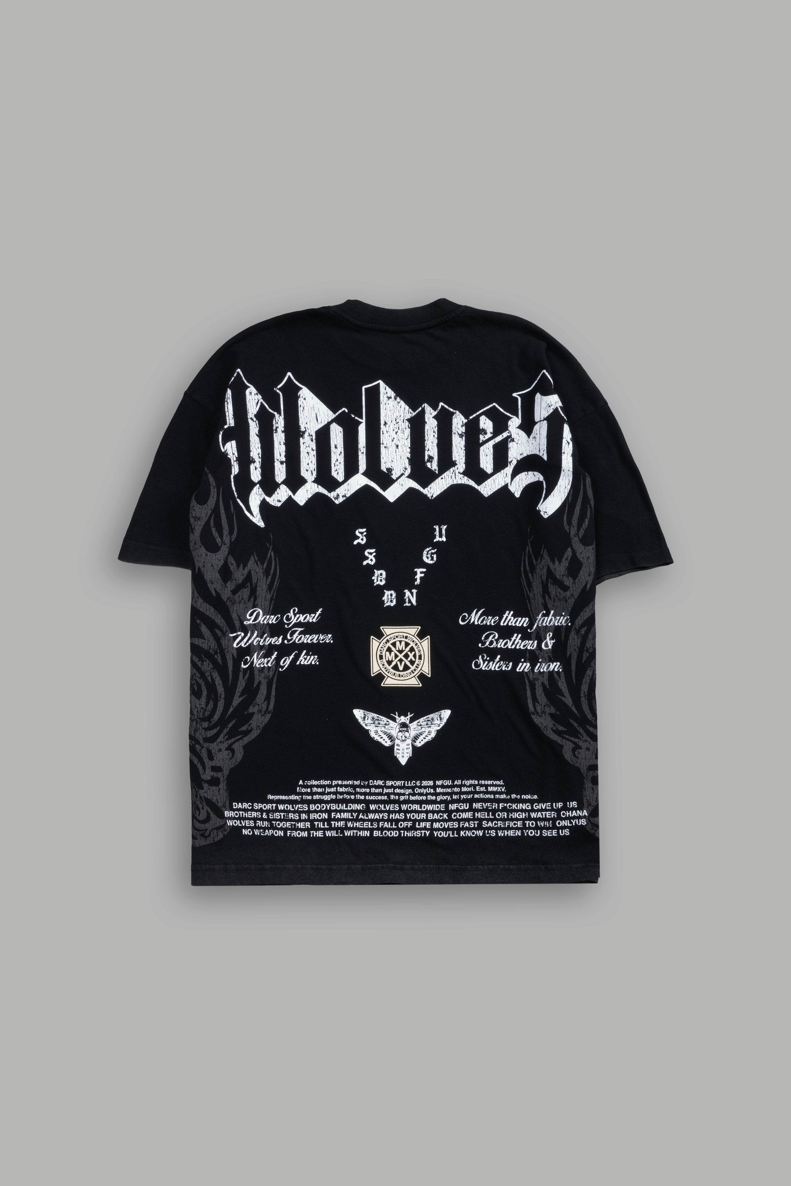 Wlvs Fire Premium Oversized Tee in Black