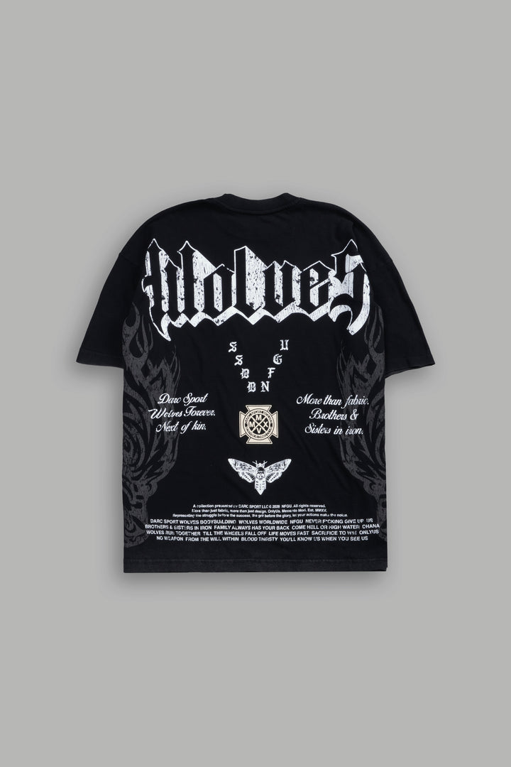 Wlvs Fire Premium Oversized Tee in Black