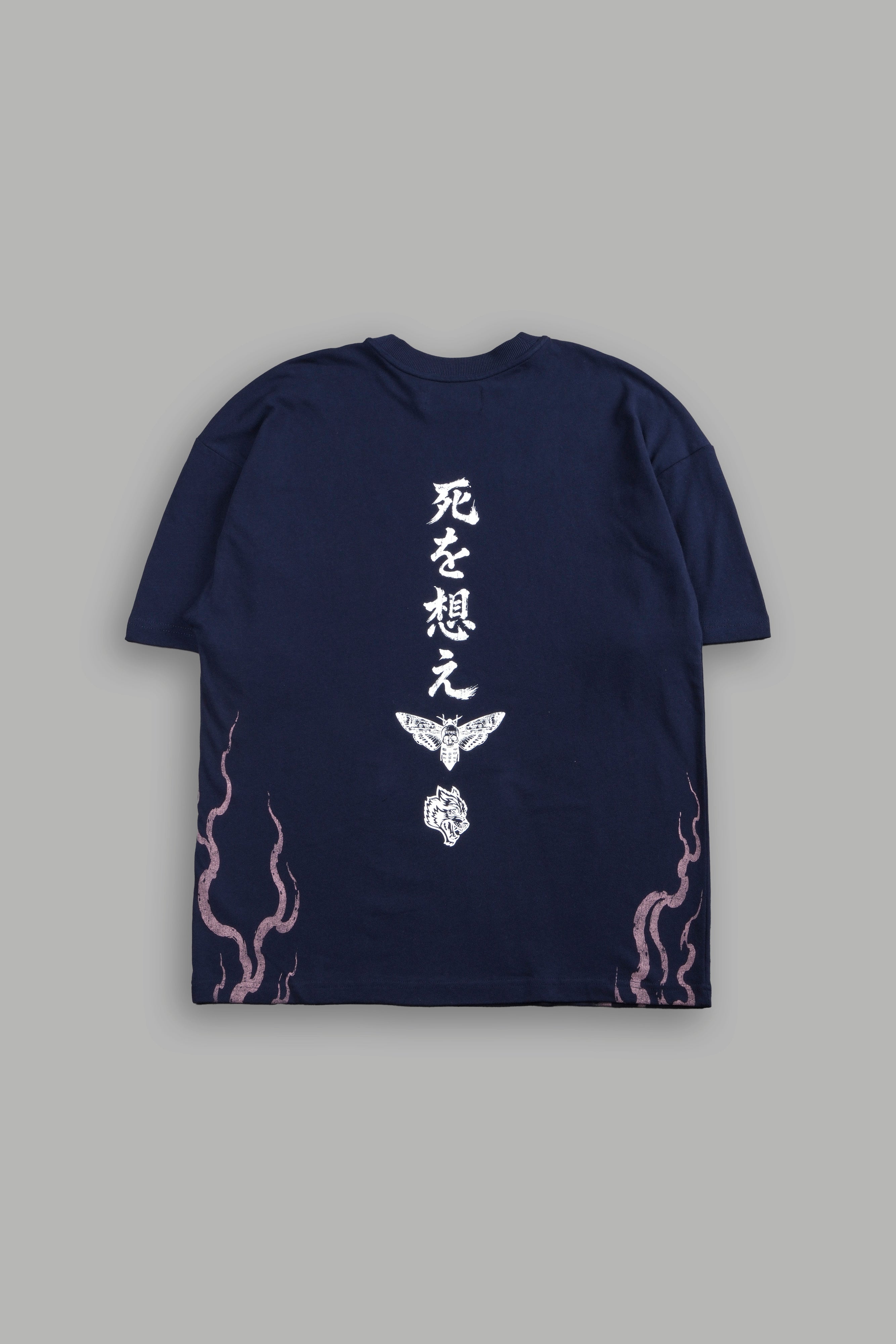 Mourning Flame Premium Oversized Tee in Navy