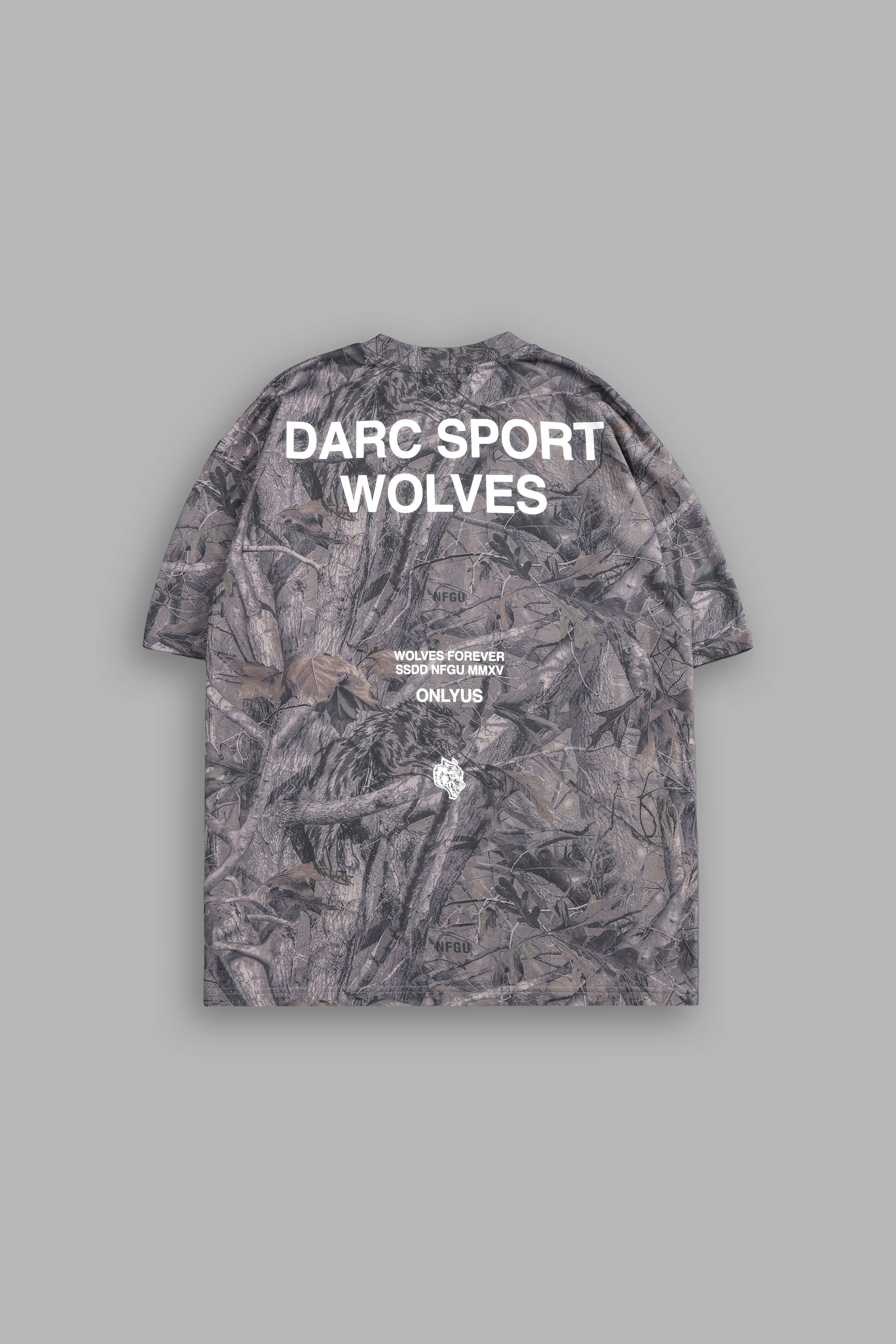 Darc Sport Wolves "Premium" Oversized Tee in Driftwood Wolf Forest Camo