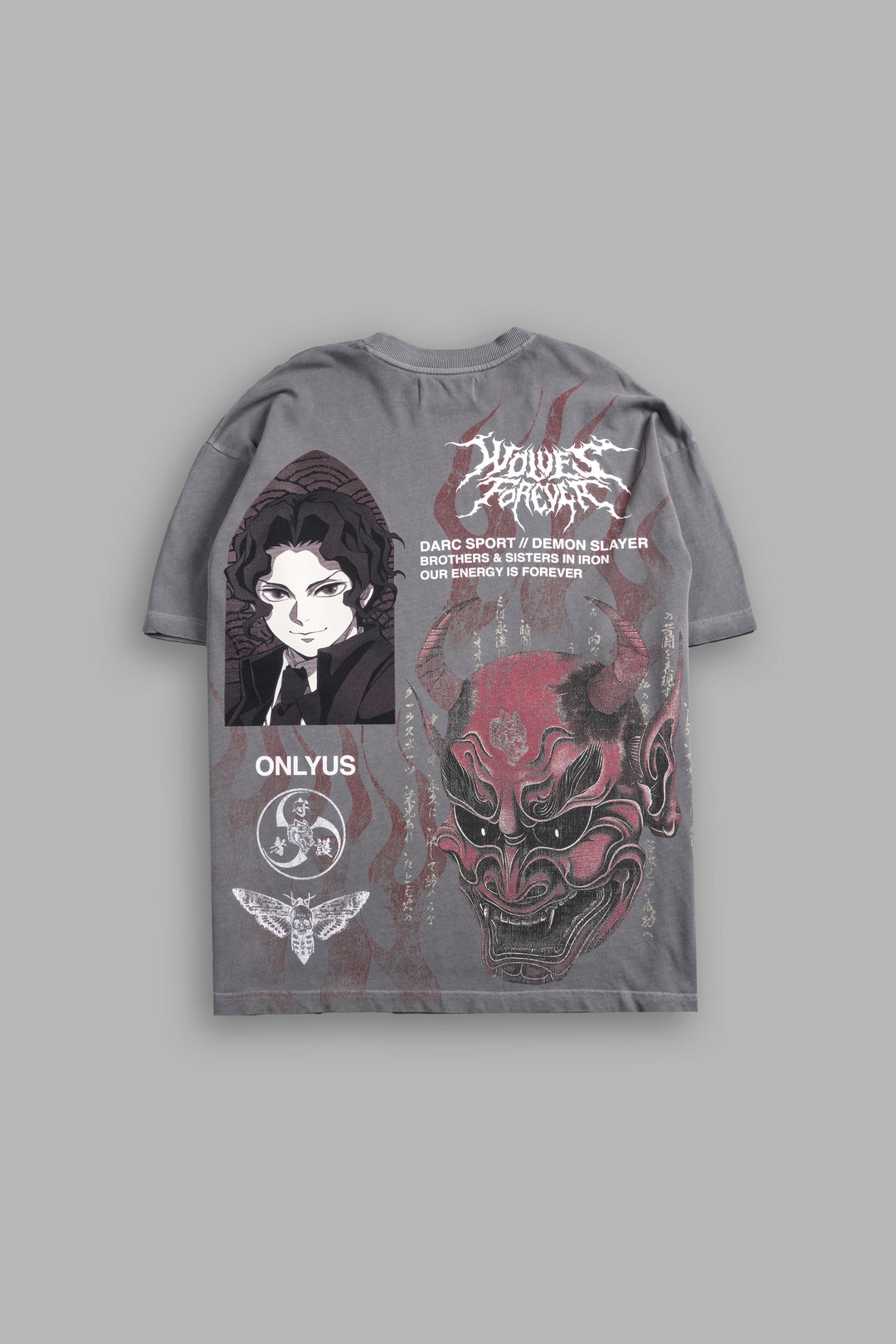 Demon Within "Premium" Oversized Tee in Dove Gray