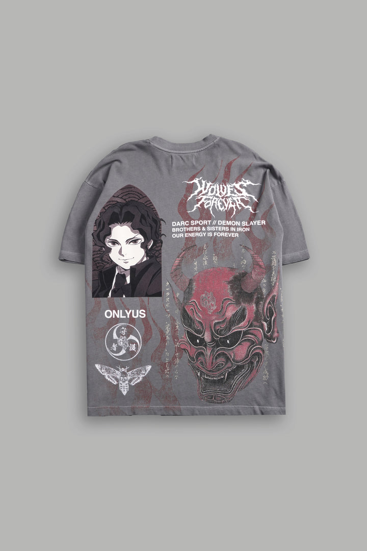 Demon Within "Premium" Oversized Tee in Dove Gray