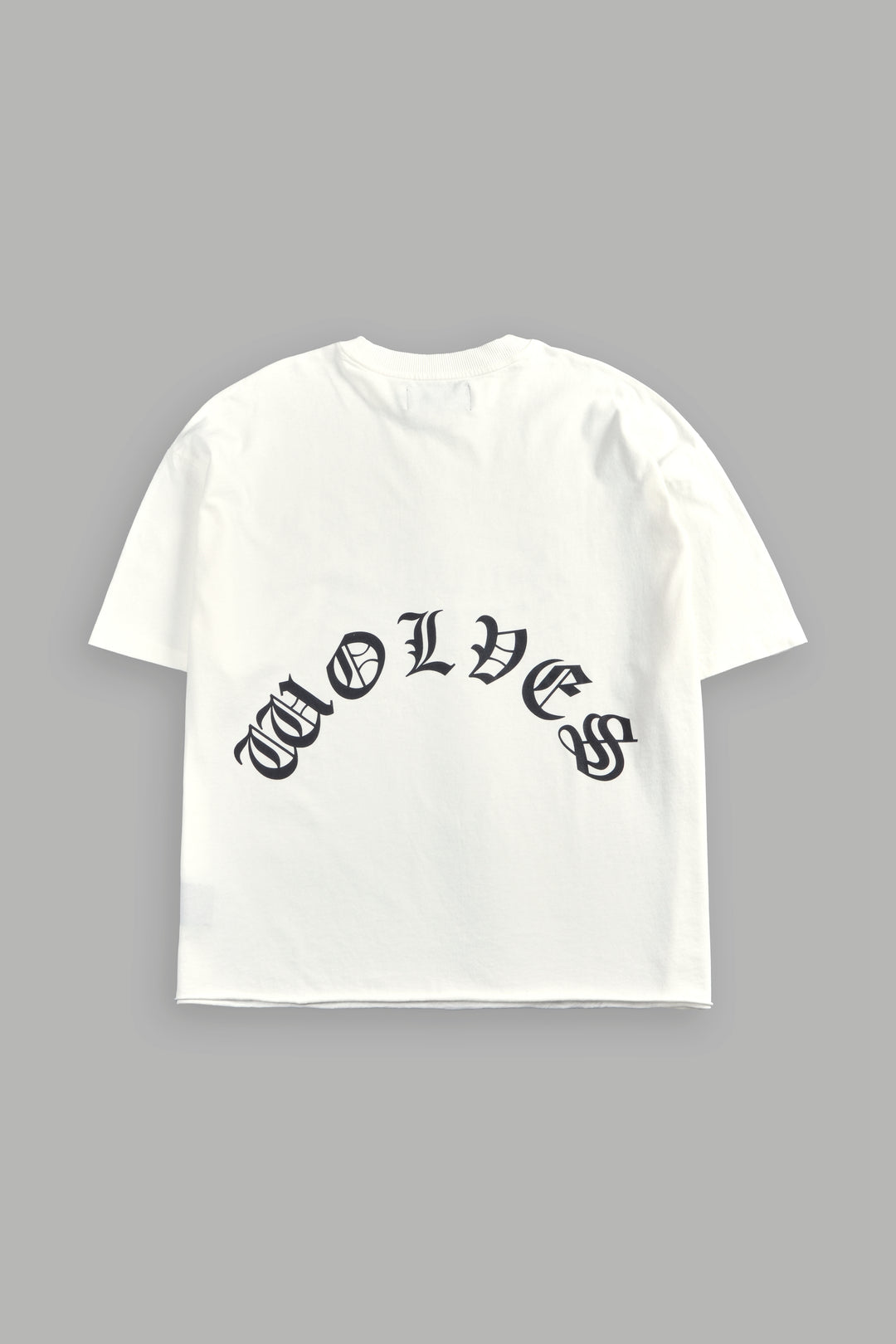 DSVD Legacy Grunge Mid-Length Raw Hem Tee in Cream