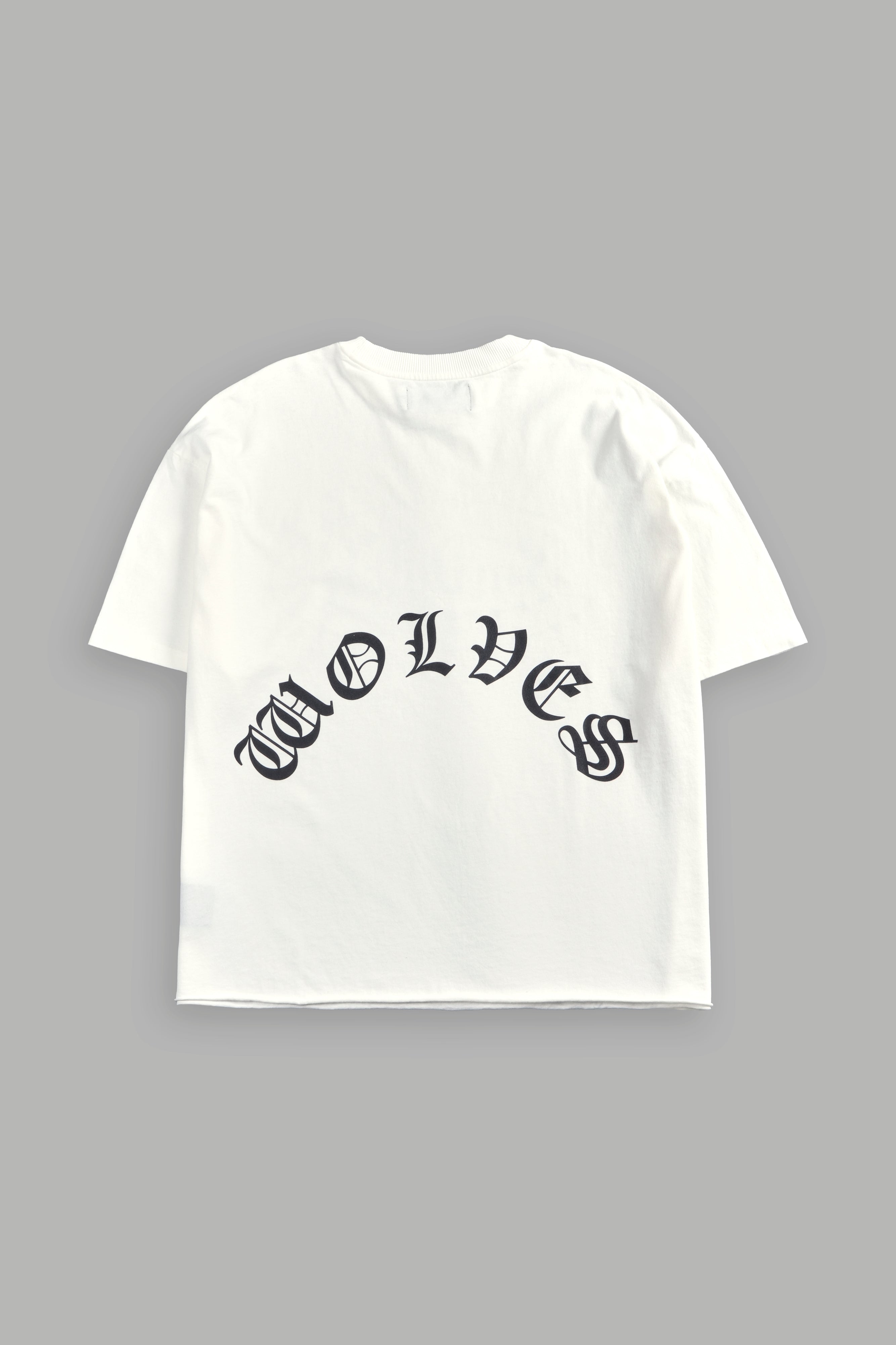 DSVD Legacy Grunge Mid-Length Raw Hem Tee in Cream