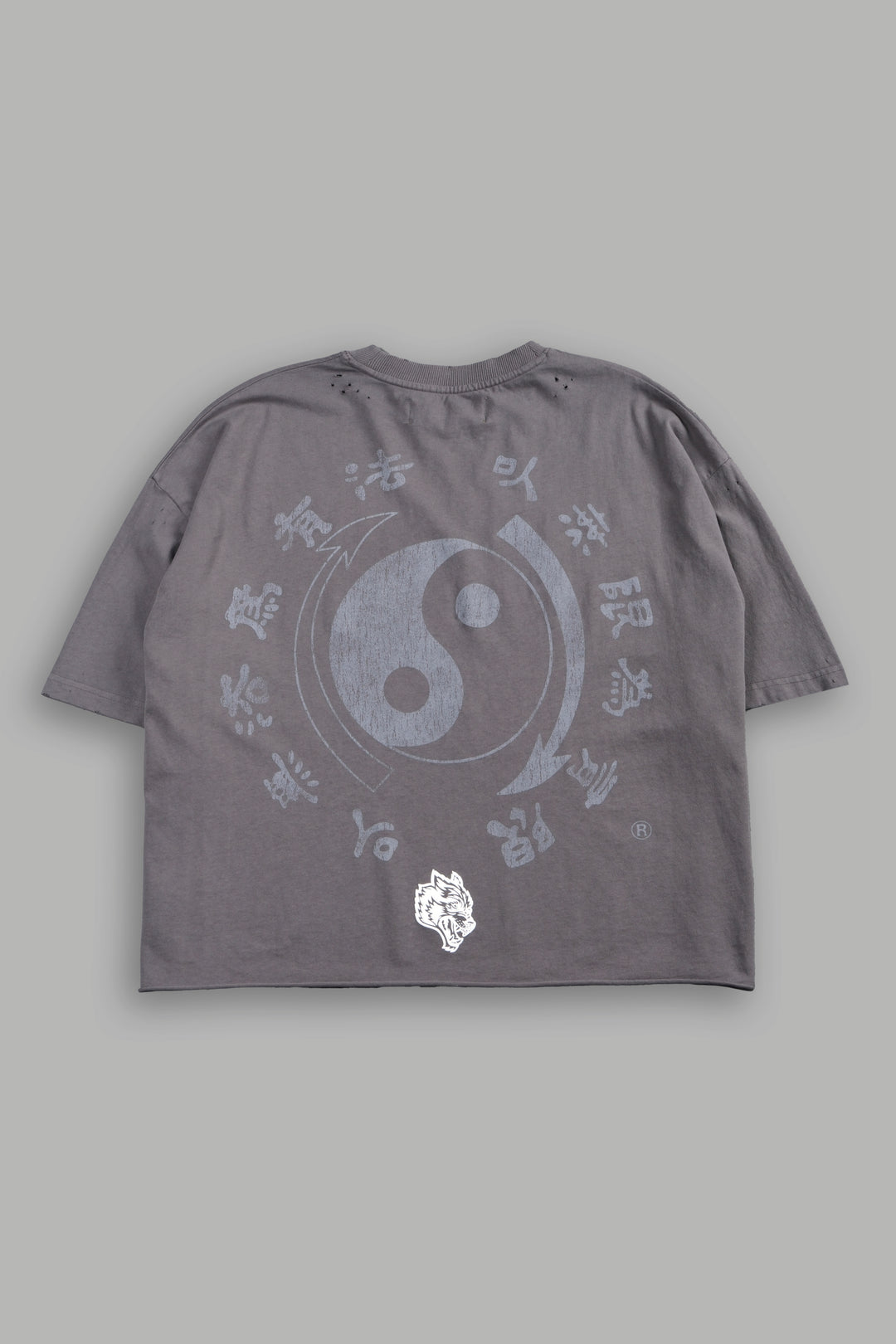 Bruce Lee Forever Distressed Grunge Box Cut Tee V2 in Slate Gray