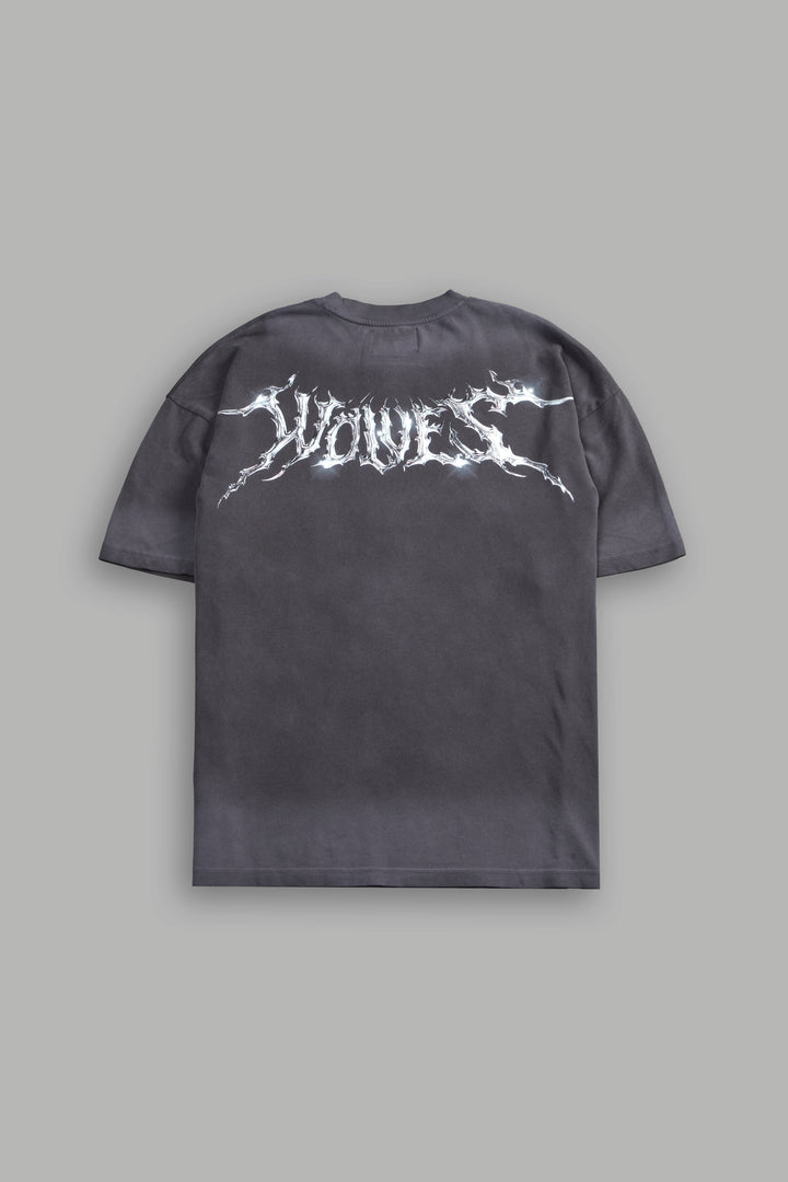 Blood Thirsty Future "Premium" Oversized Tee in Wolf Gray Drift Wash