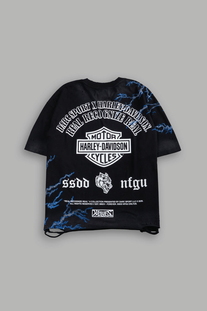 We Were Never the Same Distressed Grunge Tee in Black Drift Wash