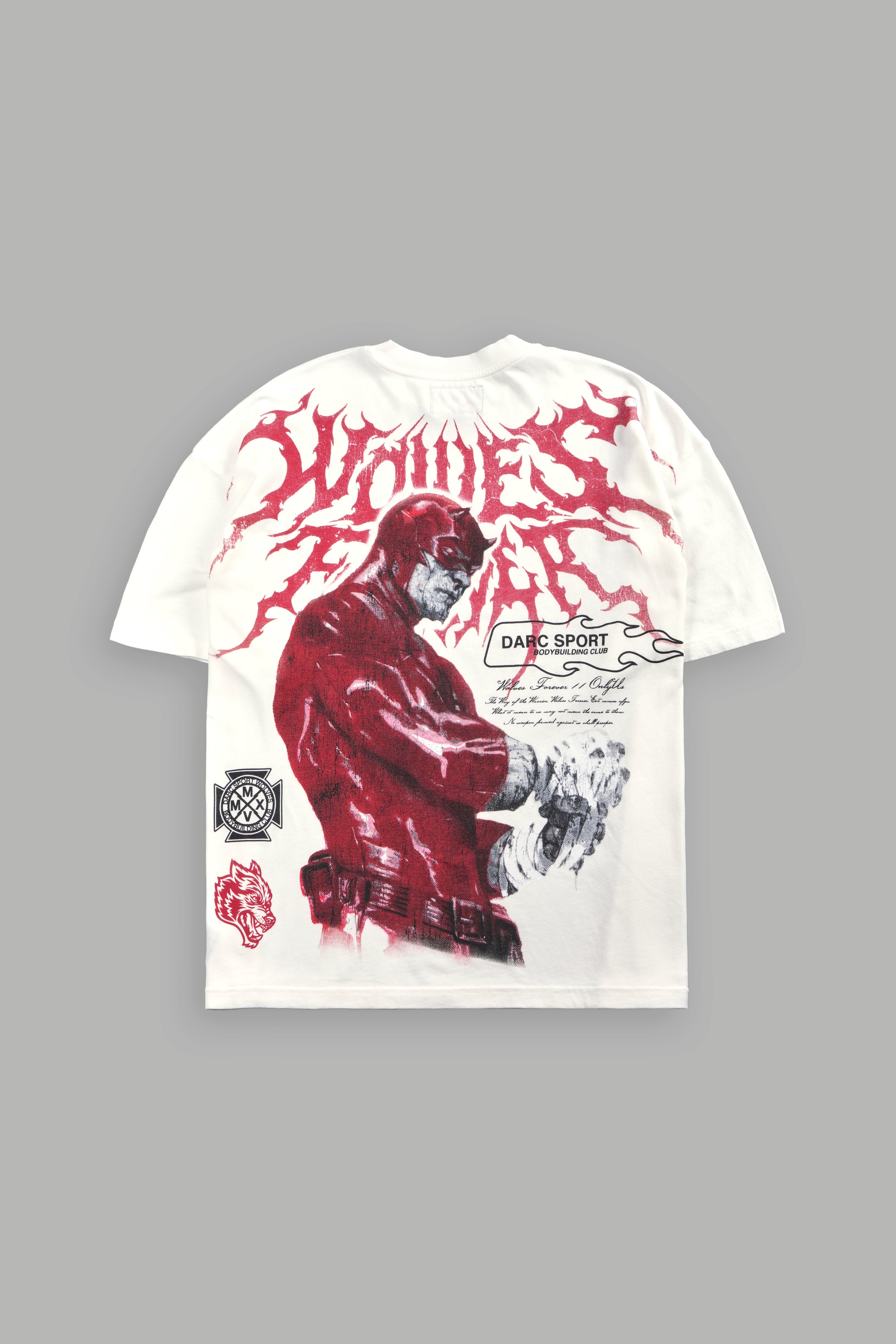 Dark Vigilante 1 Of 500 Premium Oversized Tee in Cream