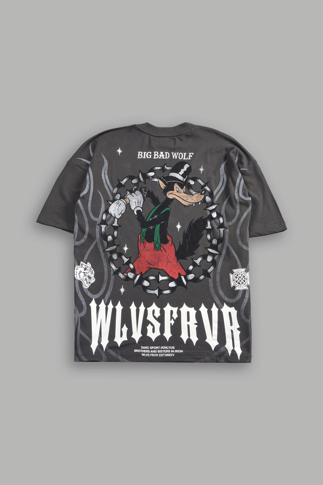 Big Bad Wolf Forever Premium Oversized Tee in Wolf Gray