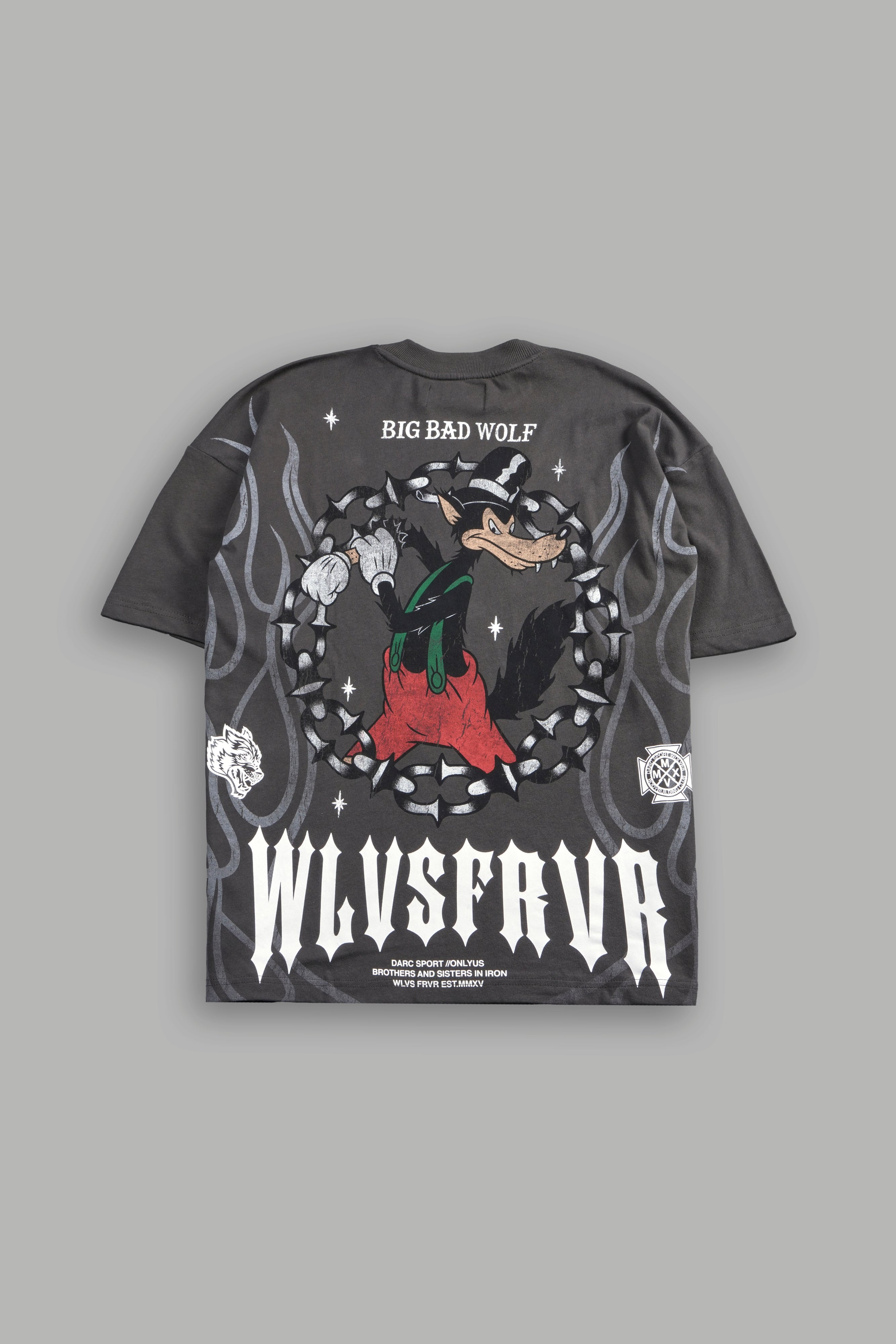 Big Bad Wolf Forever Premium Oversized Tee in Wolf Gray