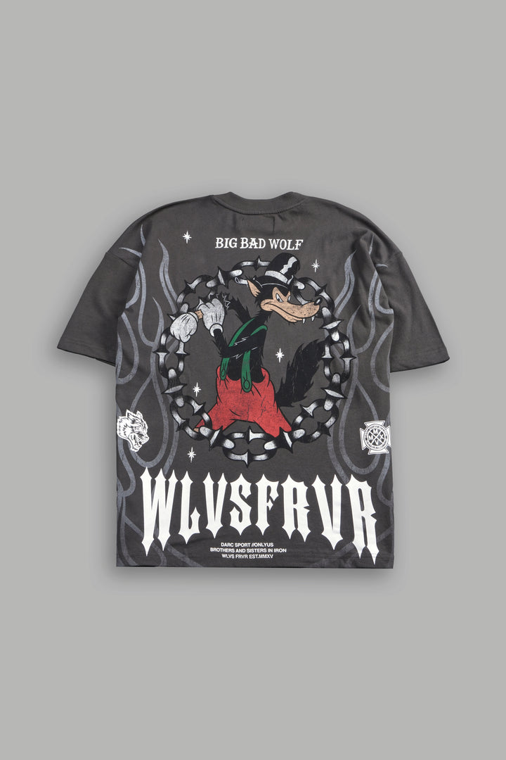 Big Bad Wolf Forever Premium Oversized Tee in Wolf Gray
